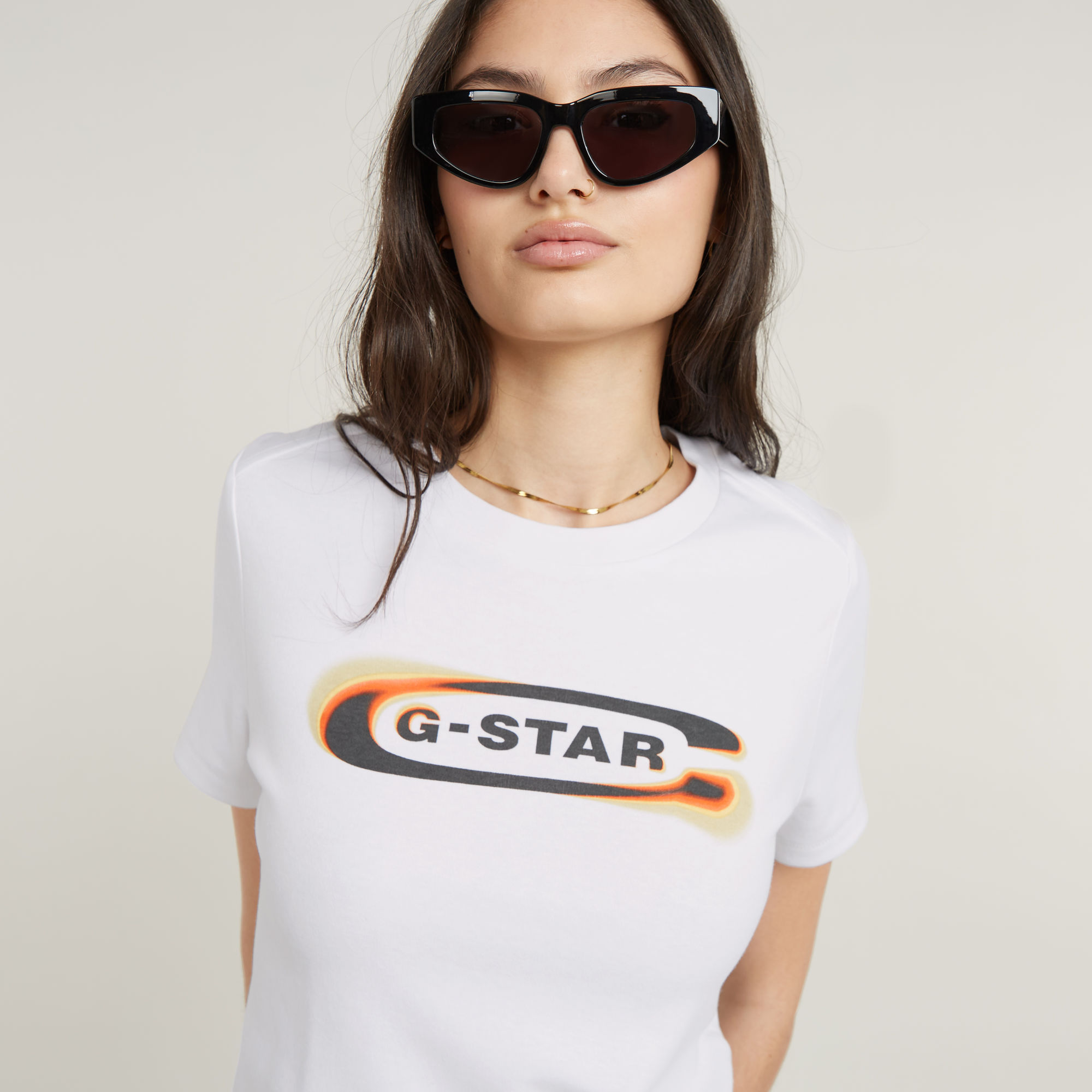 G-Star RAW Old Skool Logo Top Wit Dames