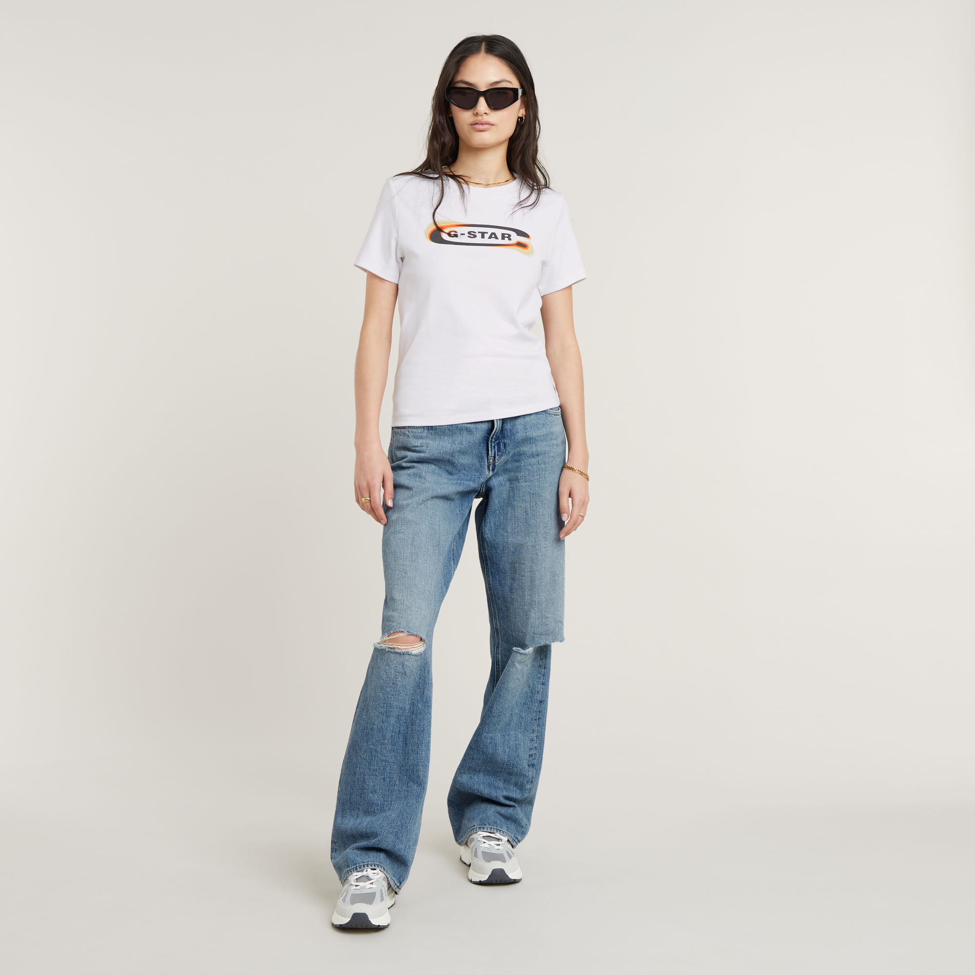 G-Star RAW Old Skool Logo Top Wit Dames