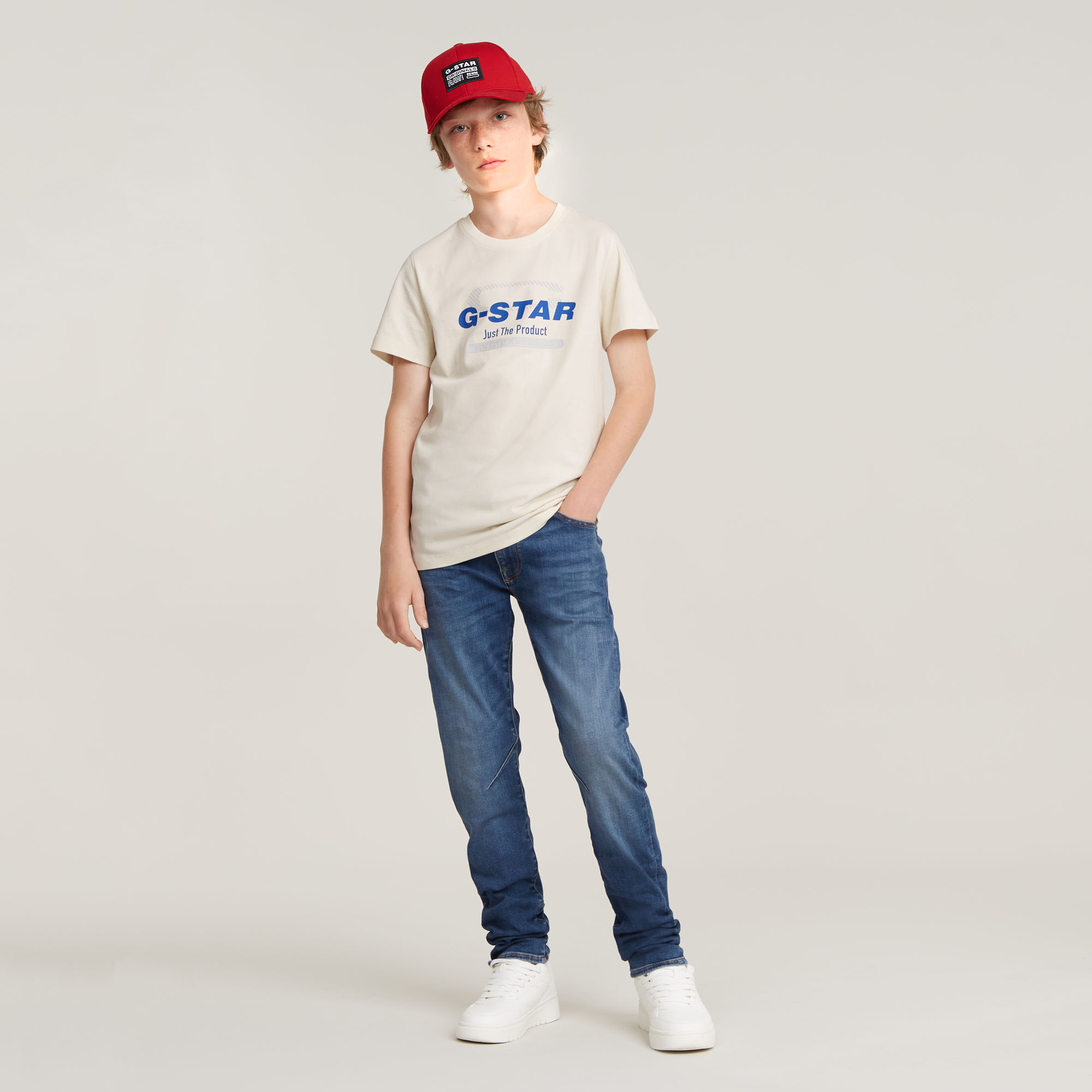 G-Star RAW Jongens D-Staq Slim Jeans Midden blauw jongens