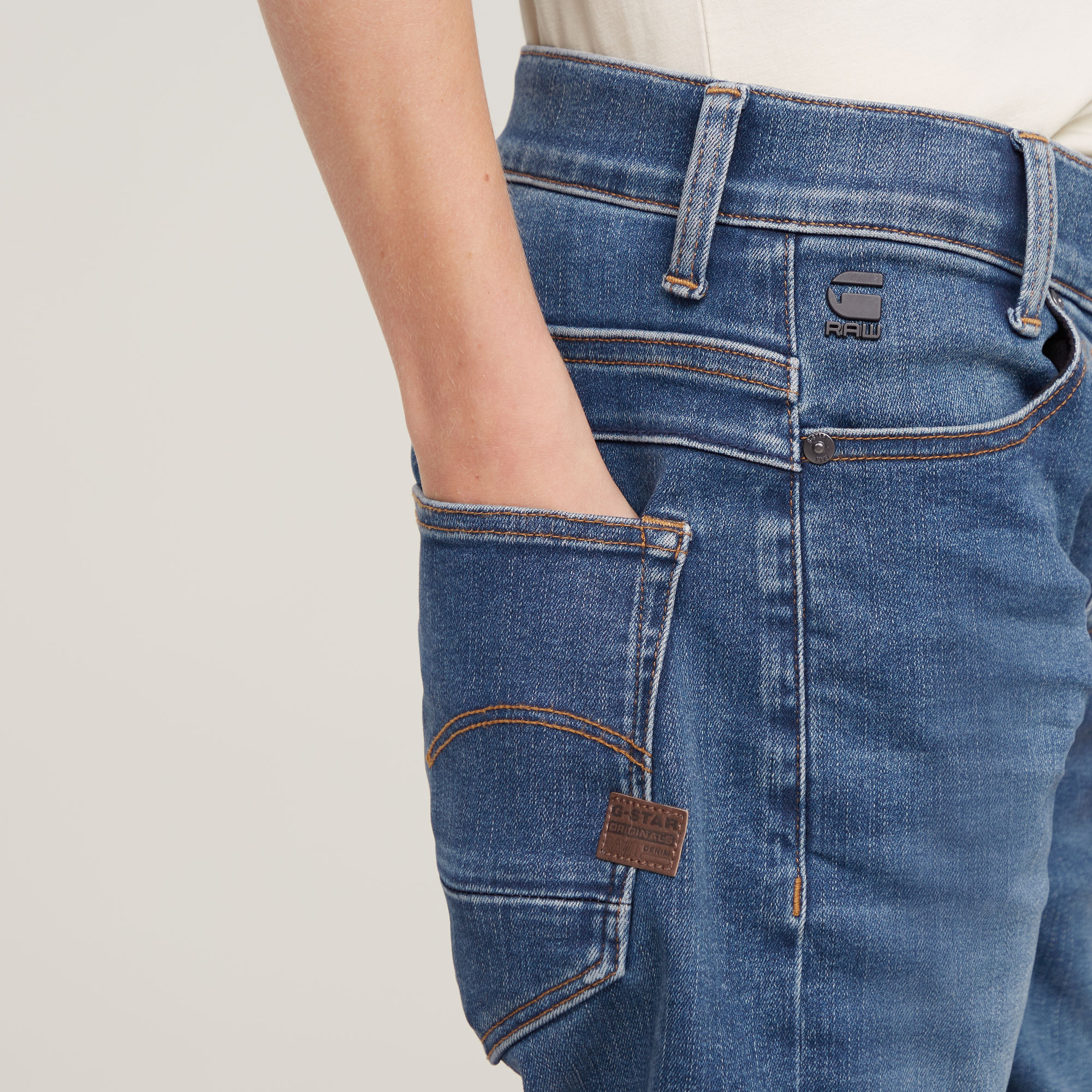 G-Star RAW Jongens D-Staq Slim Jeans Midden blauw jongens