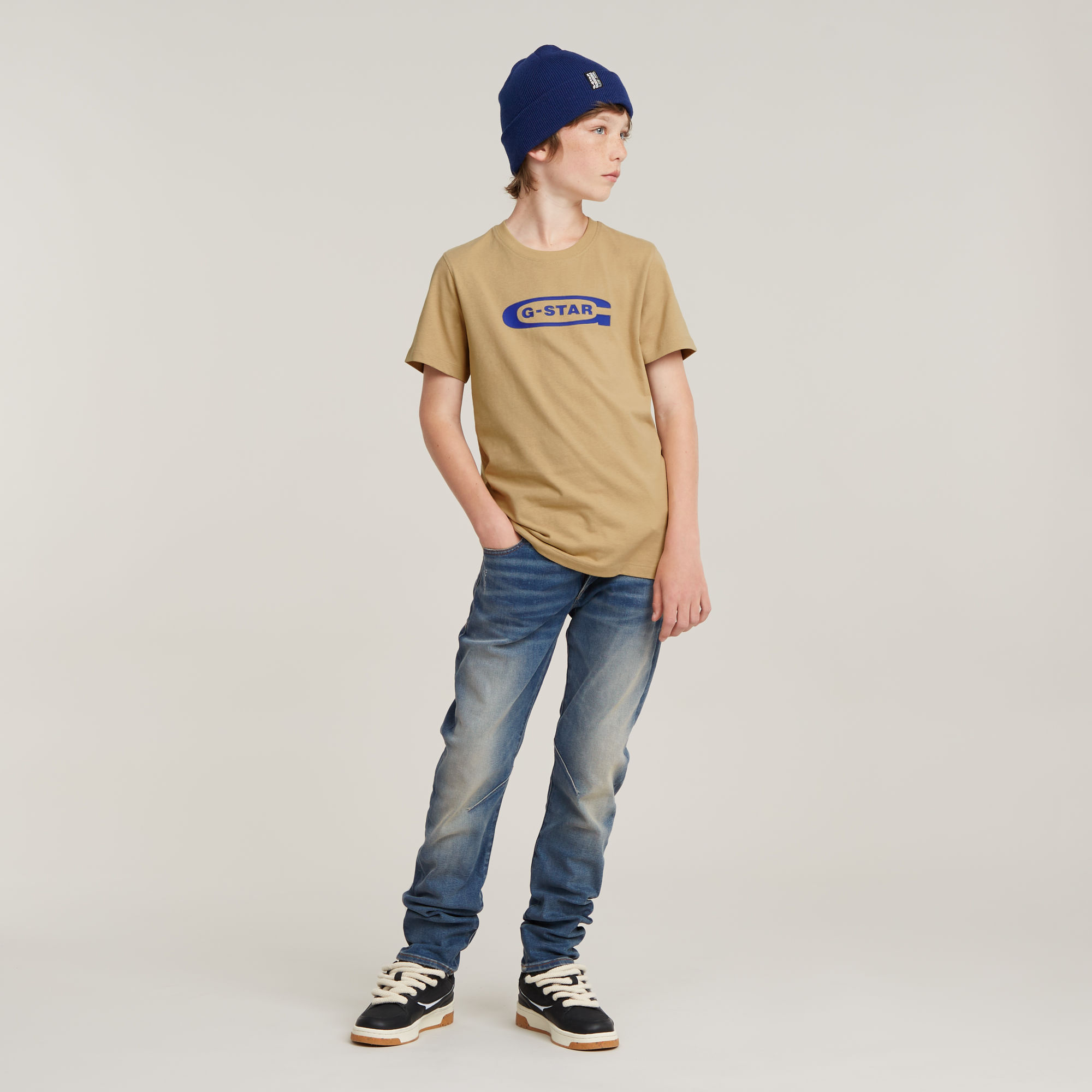 G-Star RAW Jongens T-Shirt Regular Beige jongens