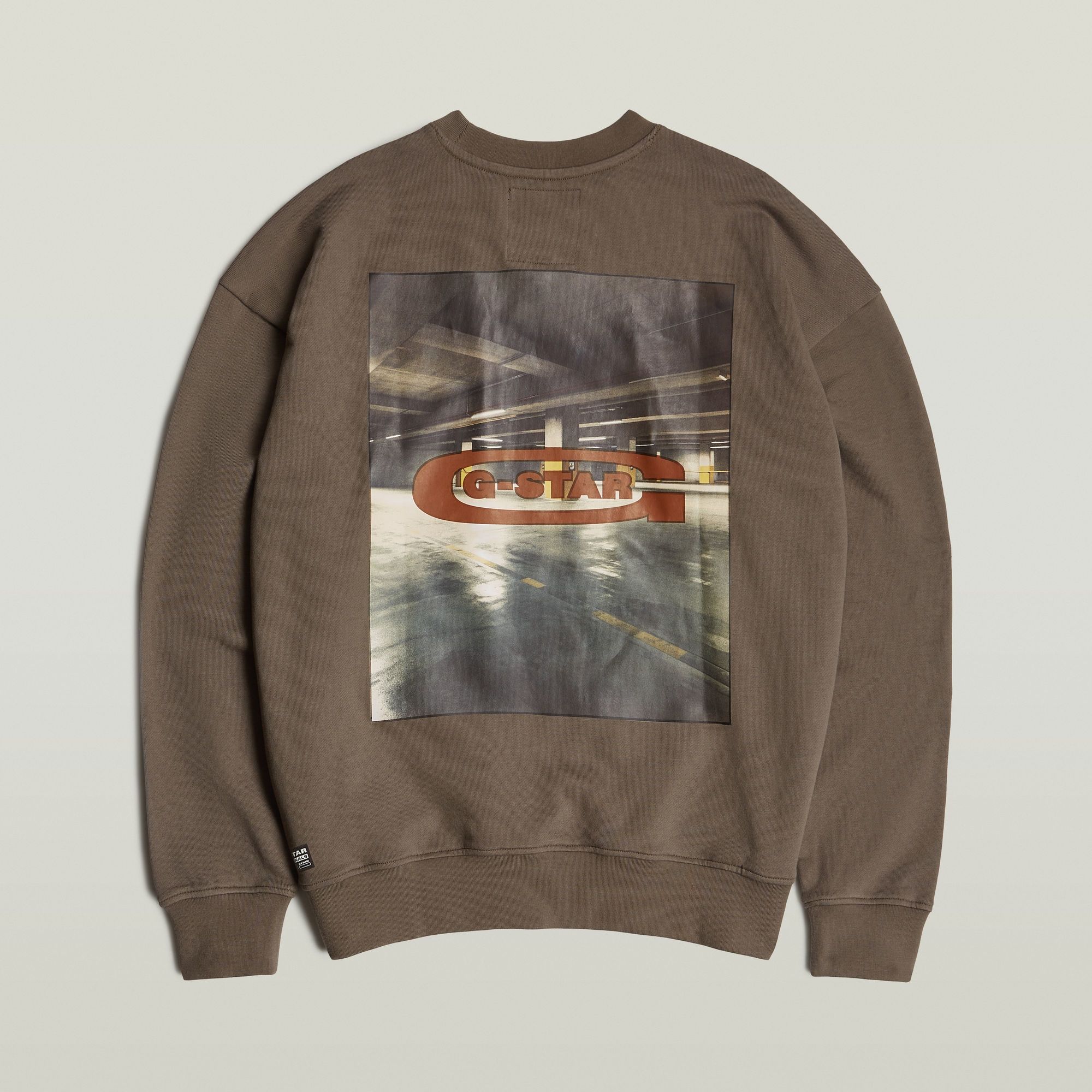G-Star RAW Photo Back Print Loose Sweater Bruin Heren