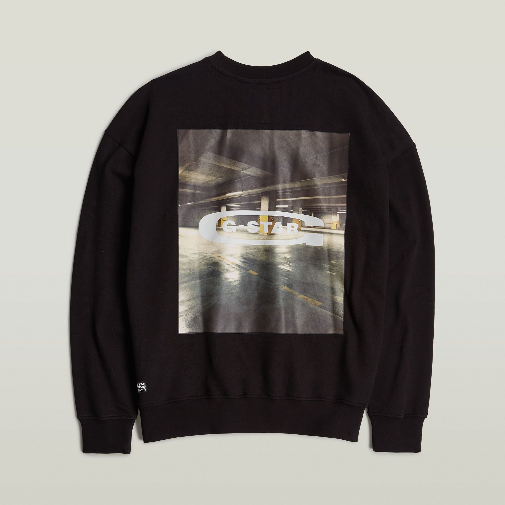 G-Star RAW Photo Back Print Loose Sweater Zwart Heren