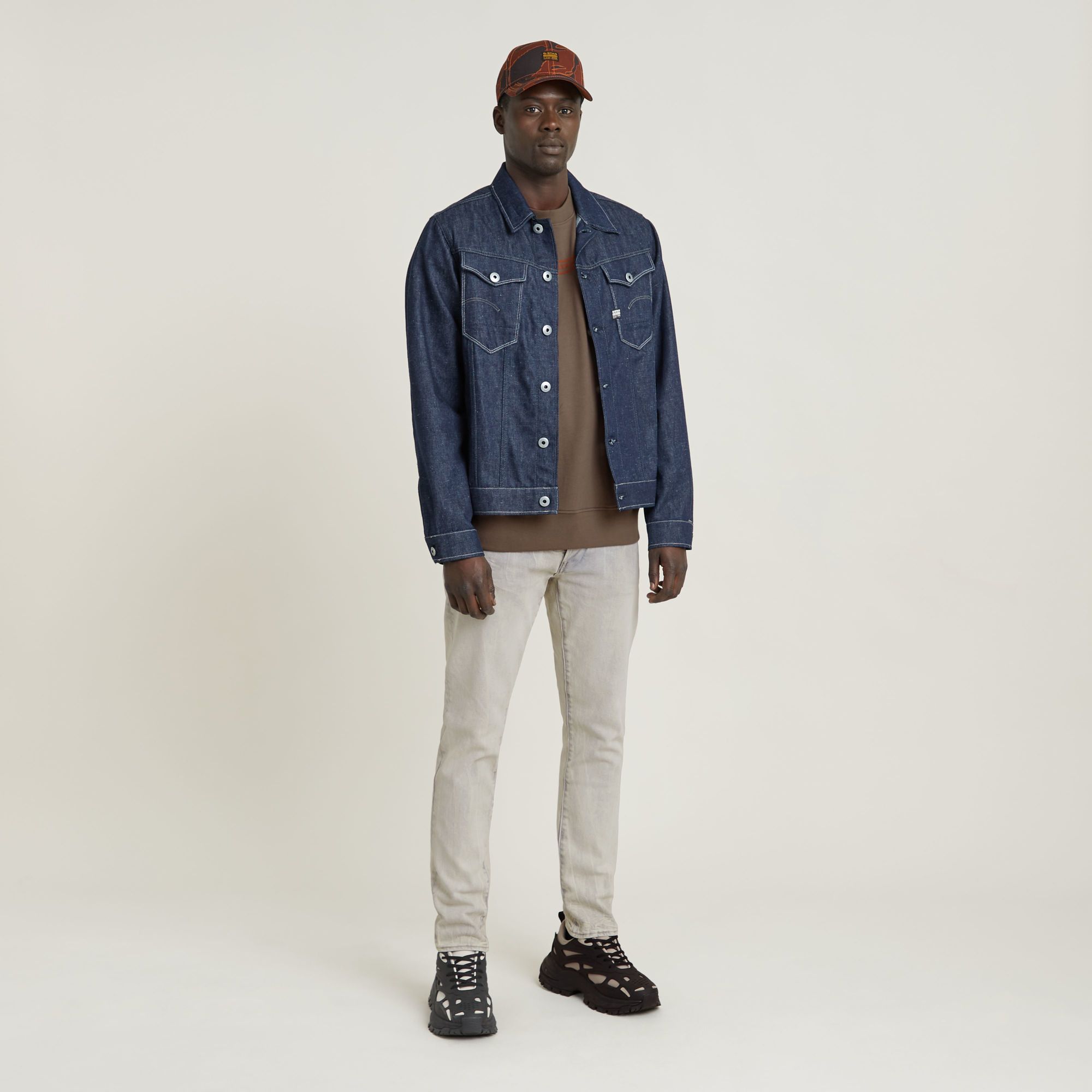 G-Star RAW Photo Back Print Loose Sweater Bruin Heren