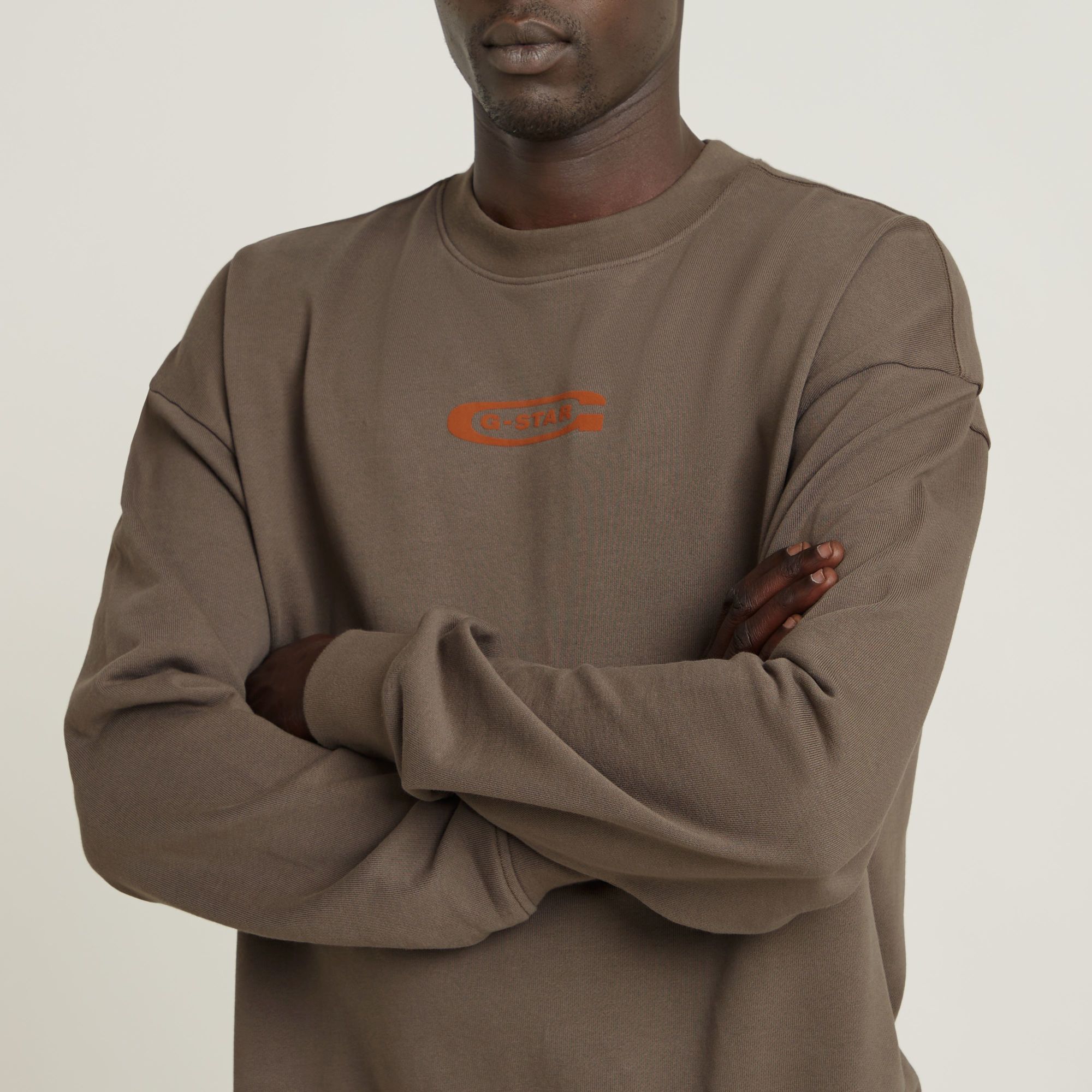 G-Star RAW Photo Back Print Loose Sweater Bruin Heren