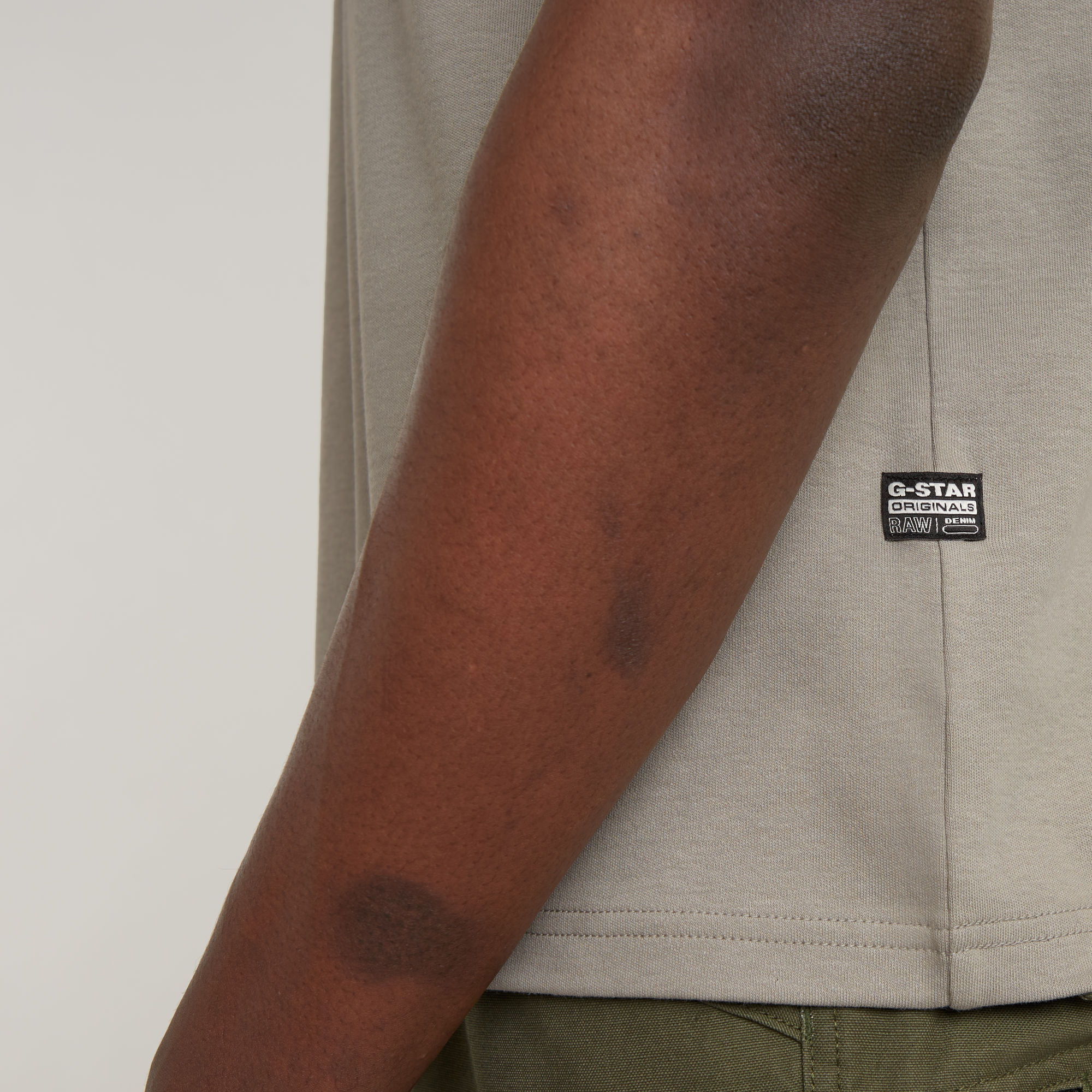 G-Star RAW Stacked Old Skool Logo T-Shirt Beige Heren