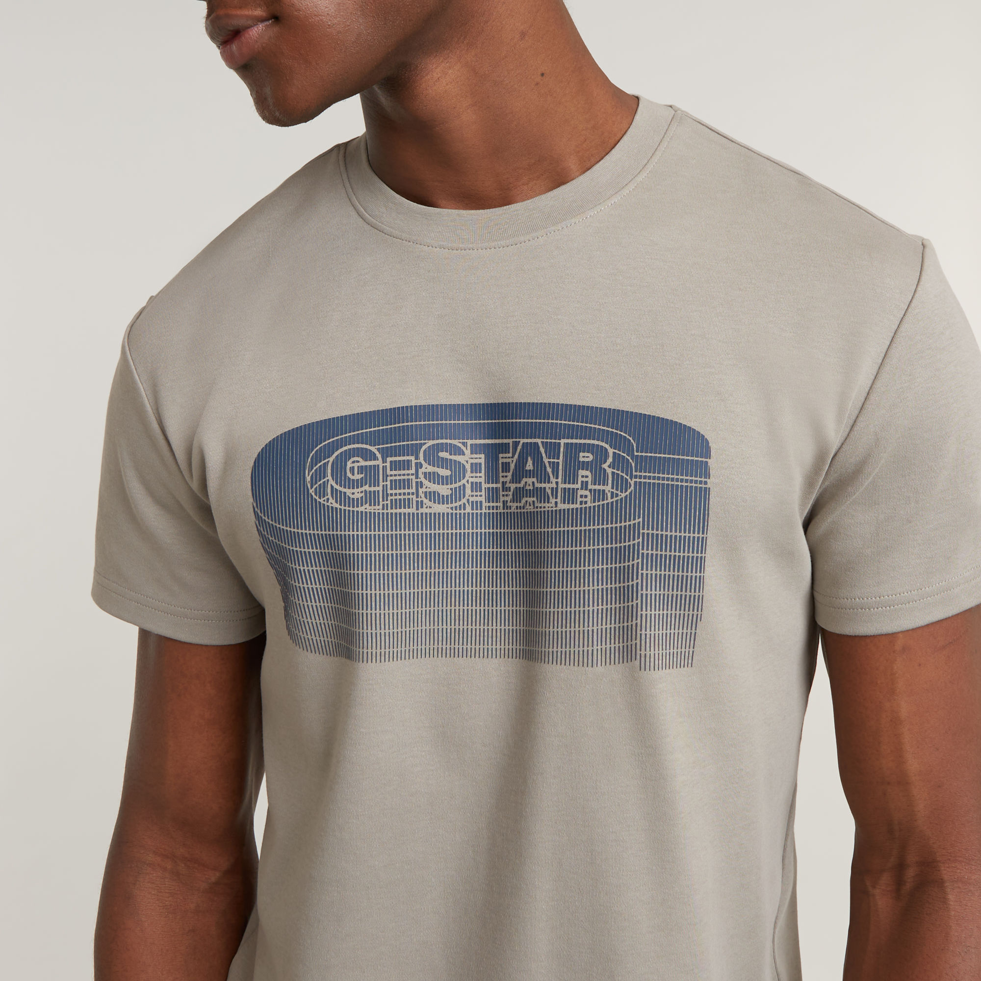 G-Star RAW Stacked Old Skool Logo T-Shirt Beige Heren