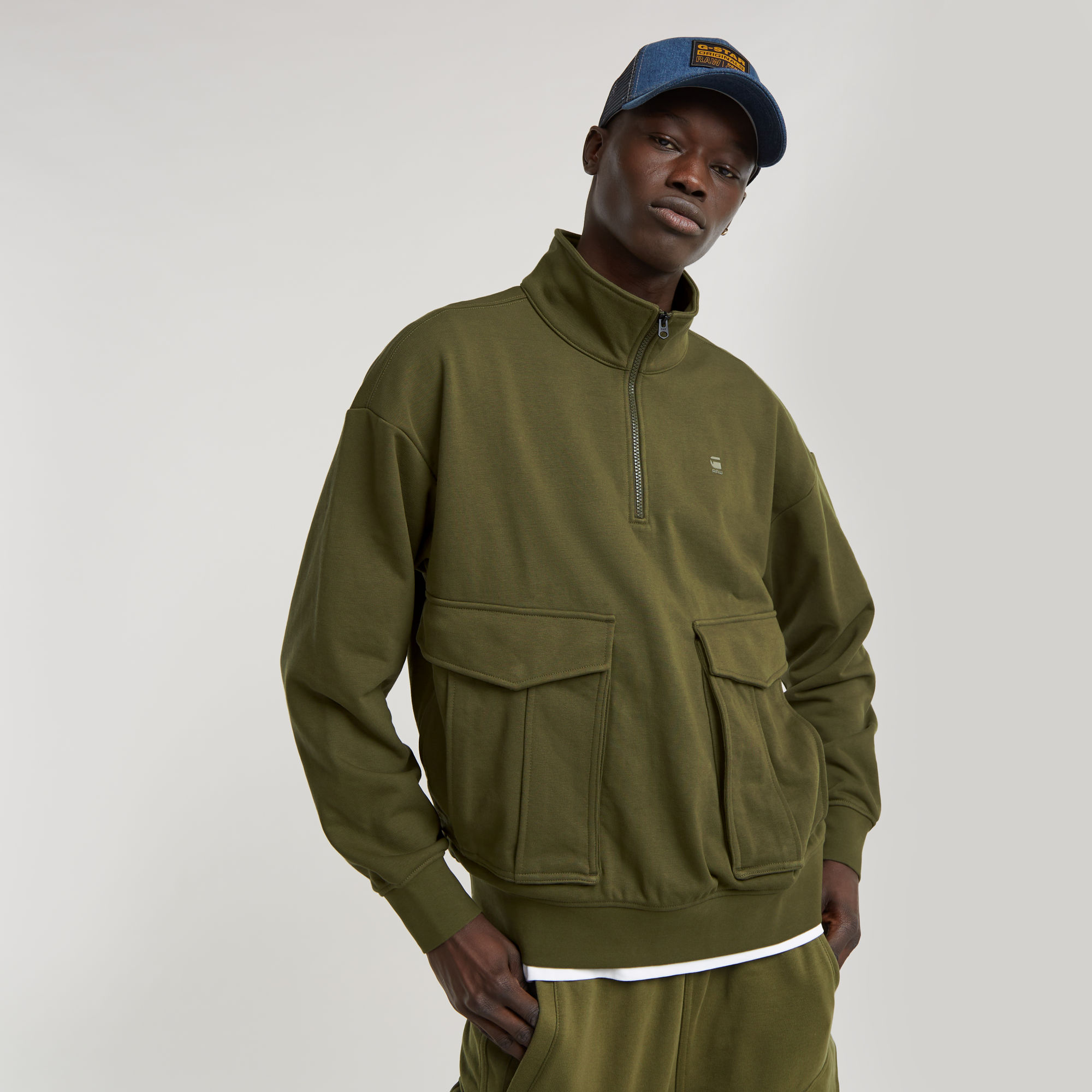 G-Star RAW Rovic Skipper Loose Sweater Groen Heren
