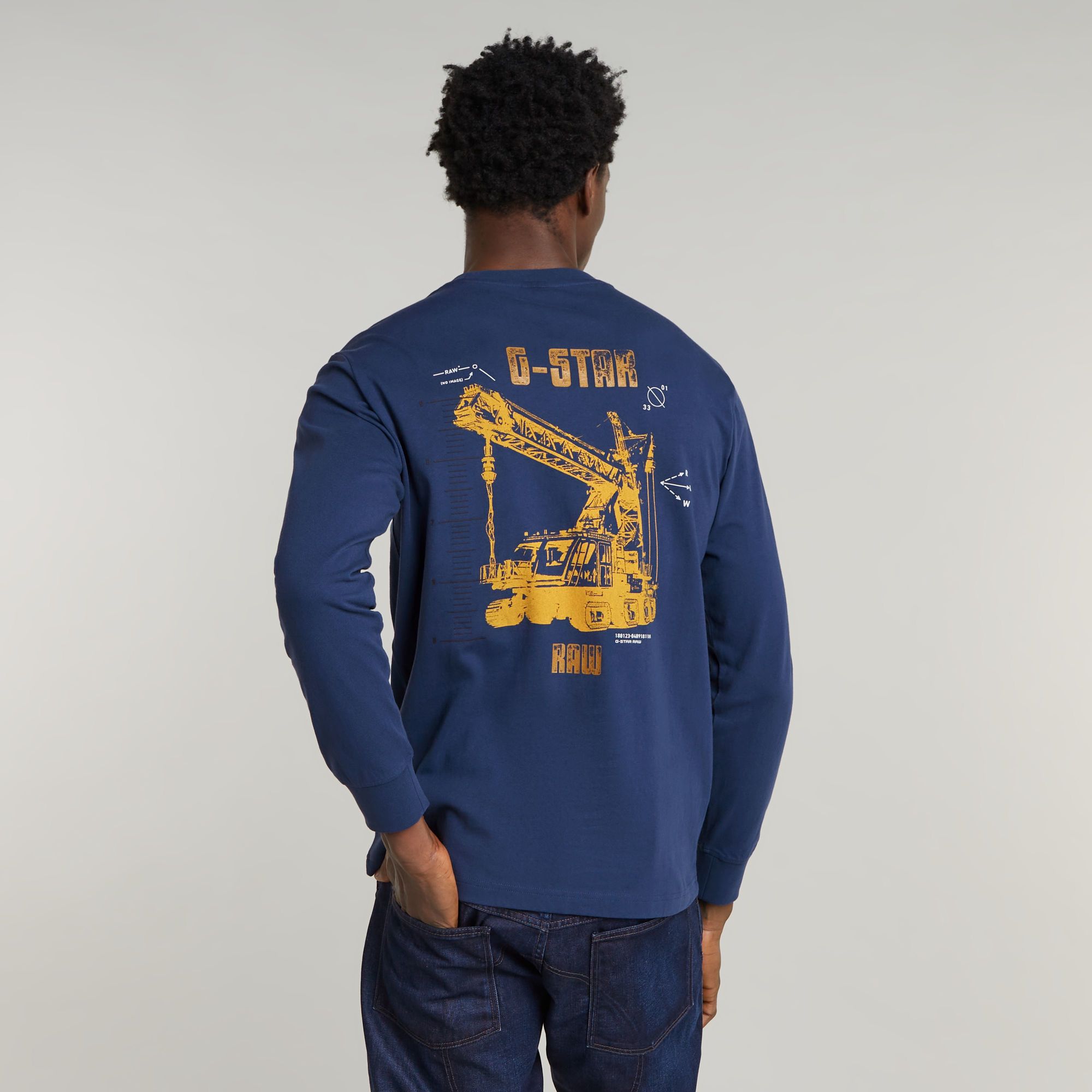 

Big Crane Back Graphic T-Shirt - Medium blue - Men