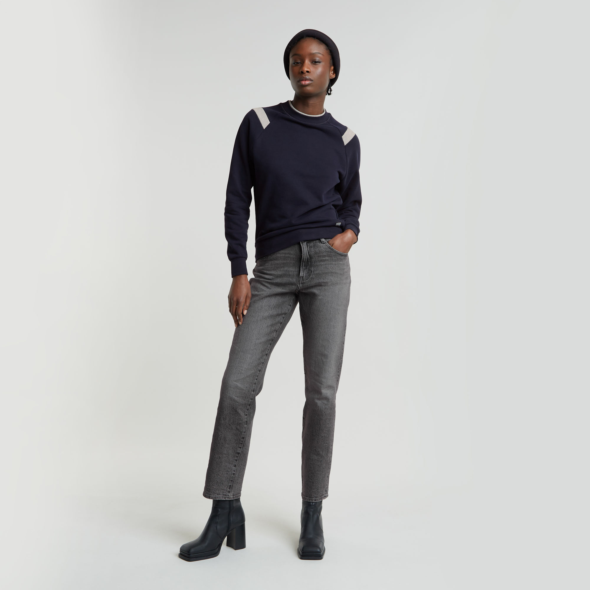 G-Star RAW Viktoria High Straight Jeans Grijs Dames