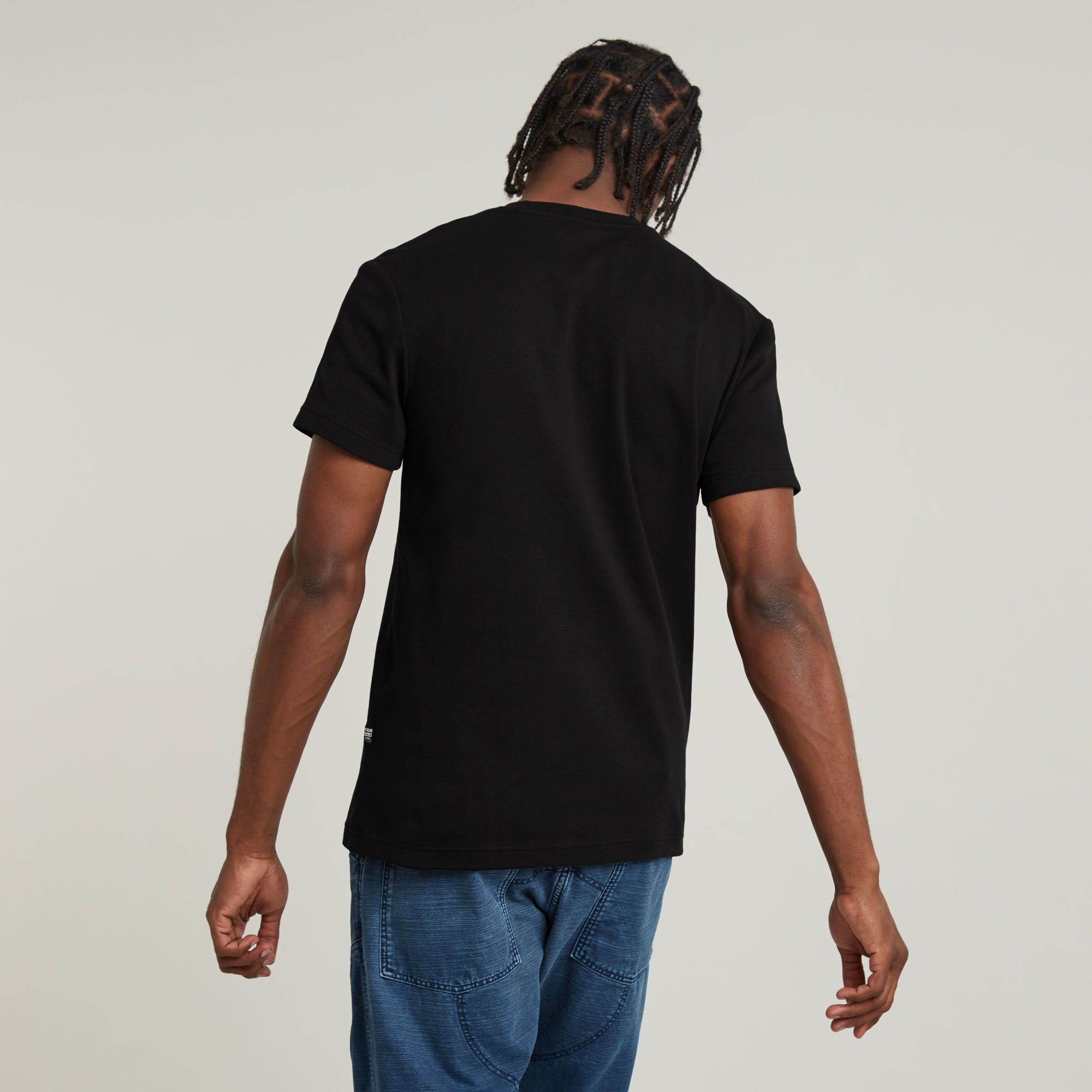 G-Star RAW Destroyed Old Skool Logo T-Shirt Zwart Heren