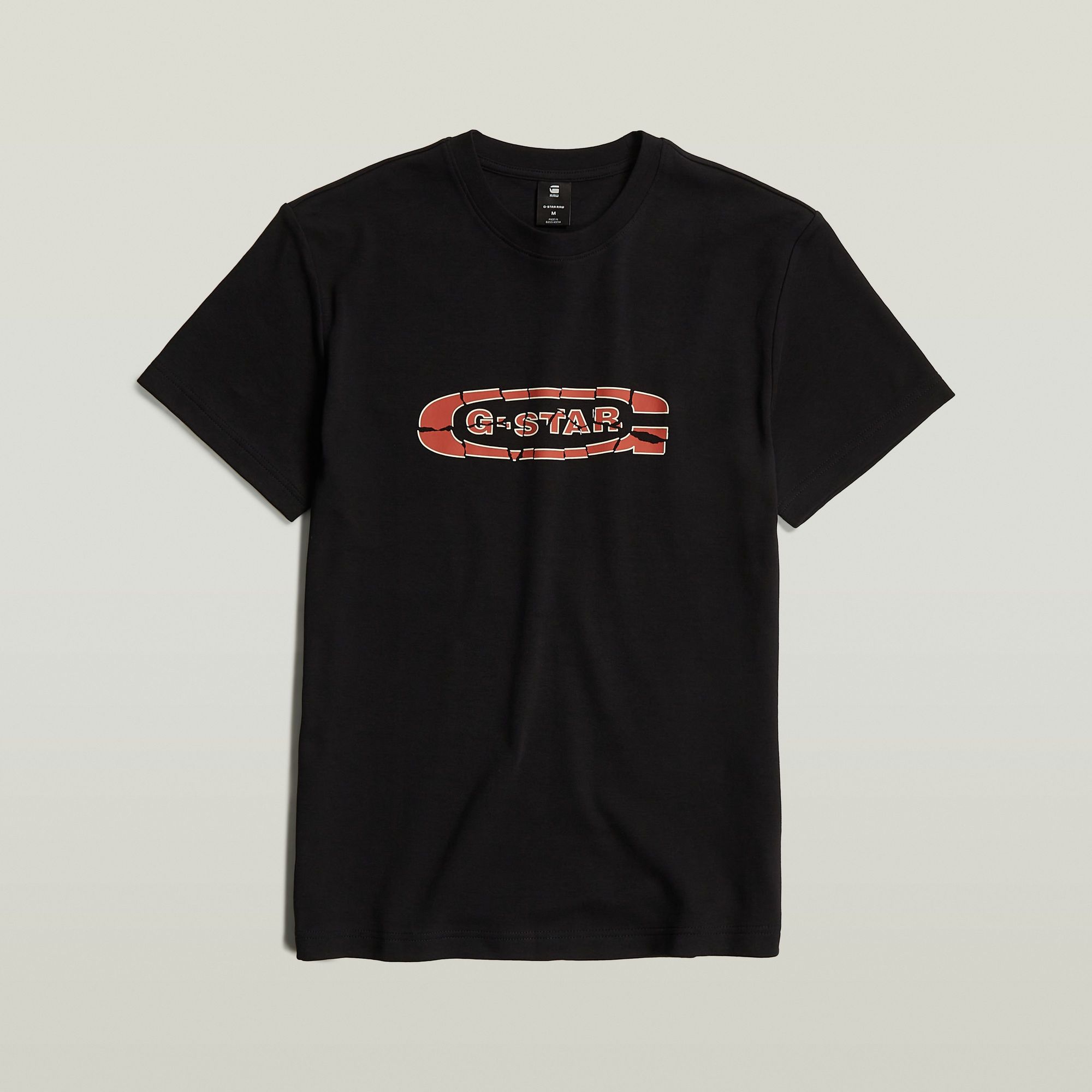 G-Star RAW Destroyed Old Skool Logo T-Shirt Zwart Heren