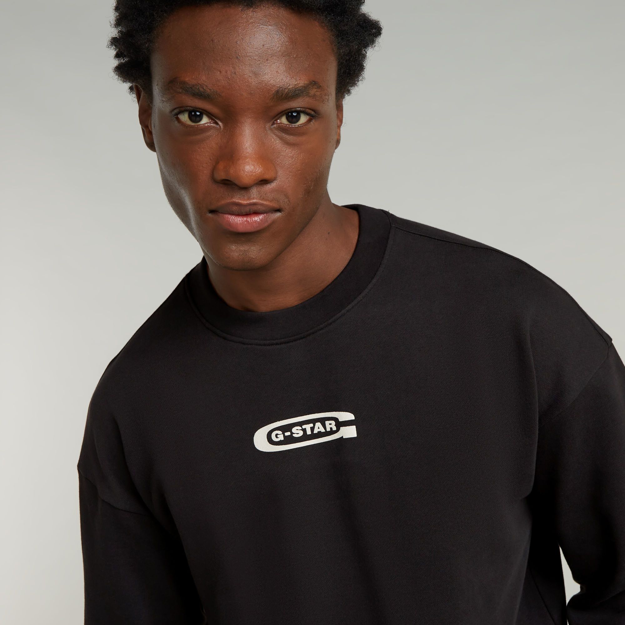 G-Star RAW Photo Back Print Loose Sweater Zwart Heren