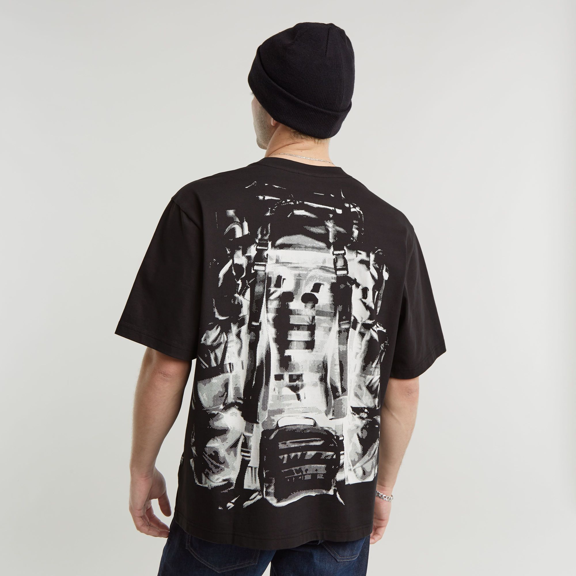 G-Star RAW Backpack Graphic Boxy T-Shirt Zwart Heren