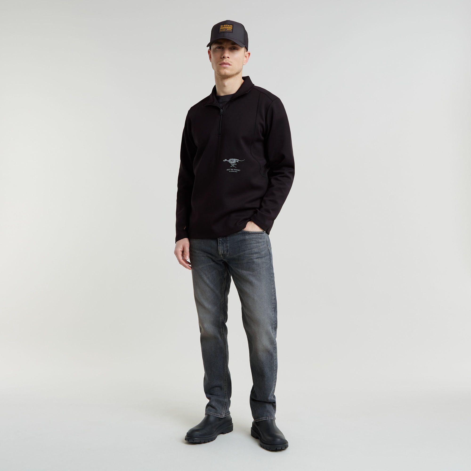 G-Star RAW Motion Half Zip Tweeter Zwart Heren