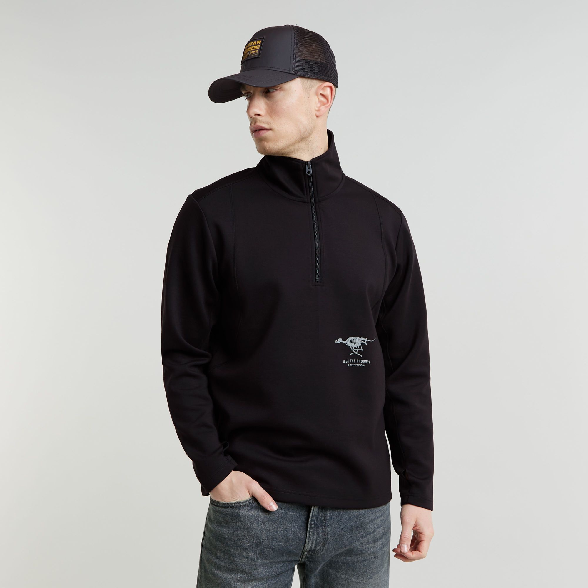 G-Star RAW Motion Half Zip Tweeter Zwart Heren