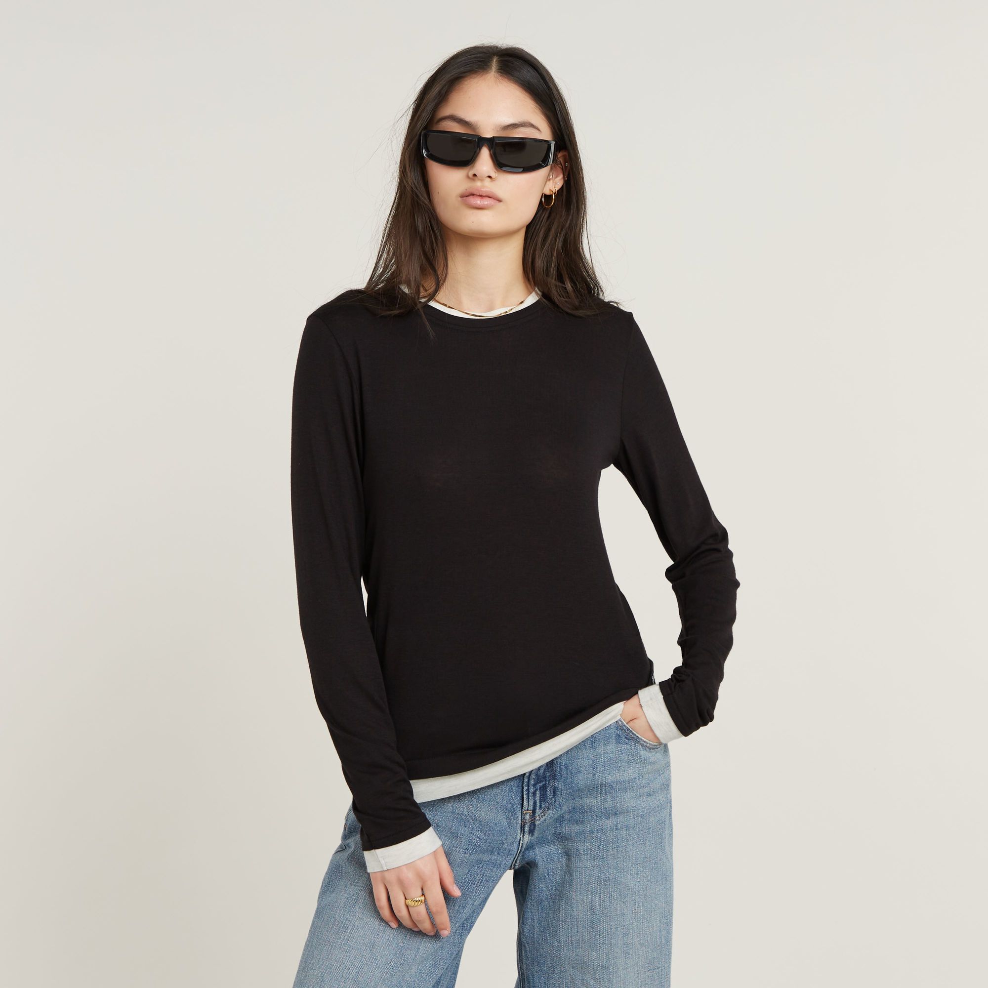 

Double Layer Top - Black - Women