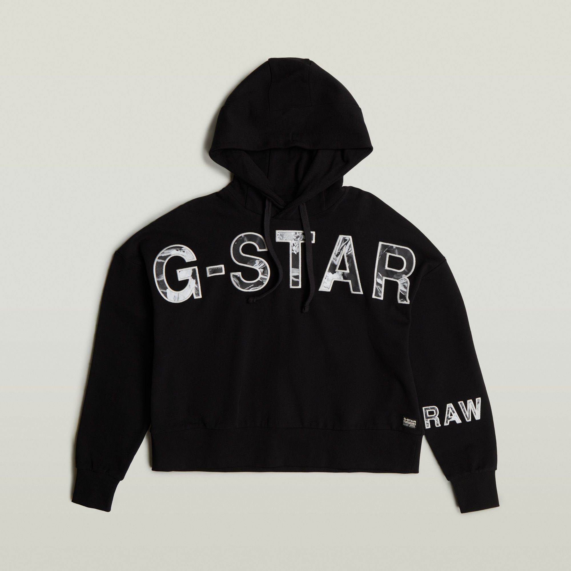 G-Star RAW Embro Print Oversized Hoodie Zwart Dames