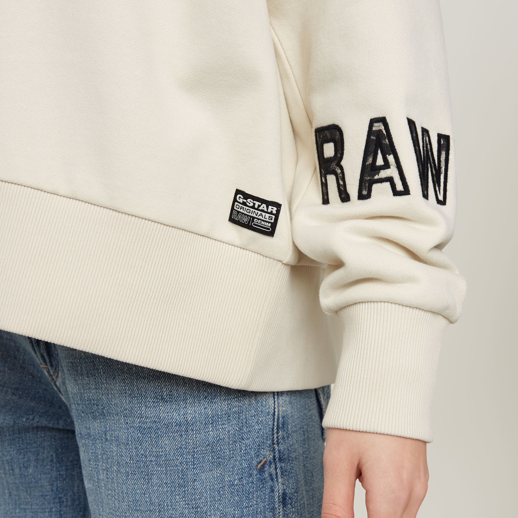 G-Star RAW Embro Print Oversized Hoodie Wit Dames