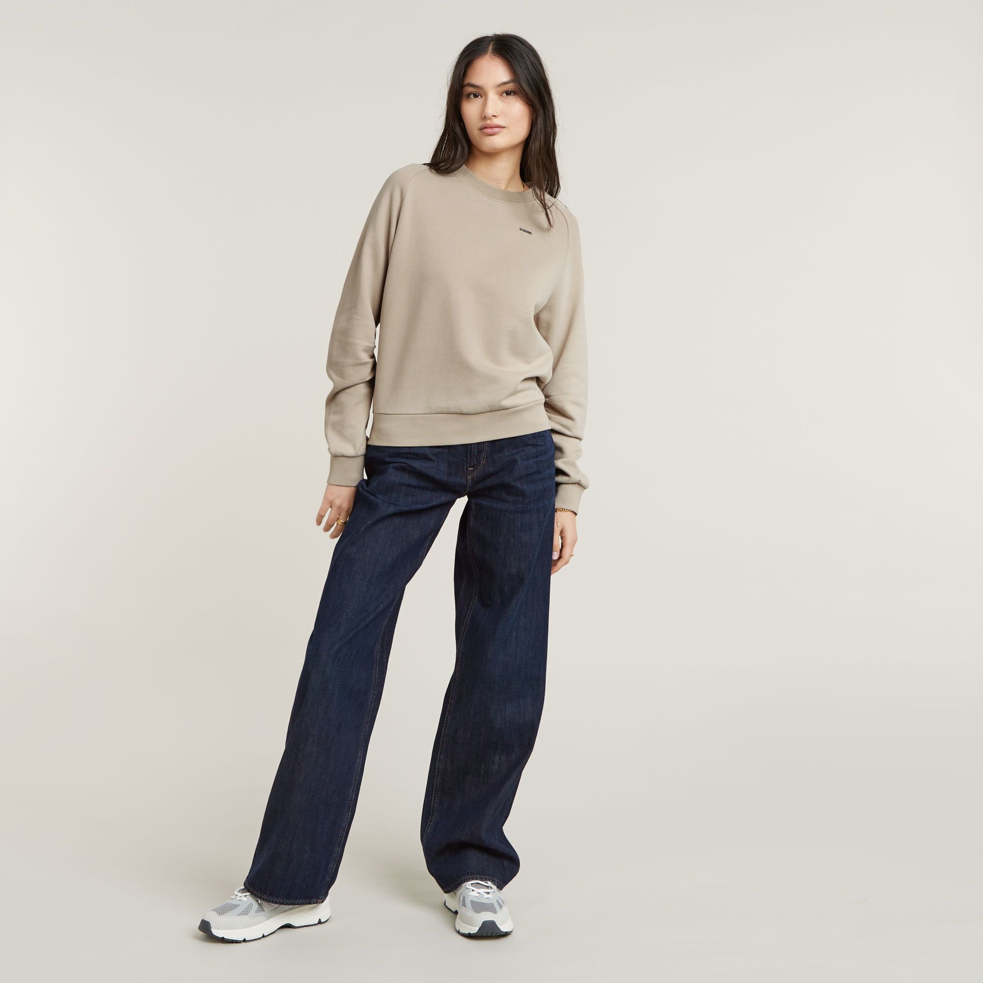 G-Star RAW Sleeve Construction Sweater Beige Dames