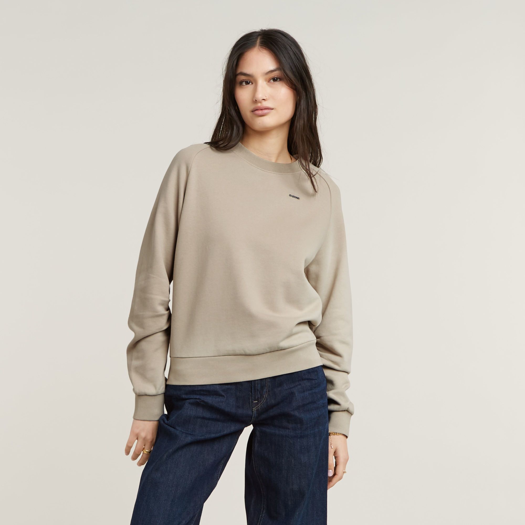 

Sleeve Construction Sweater - Beige - Women