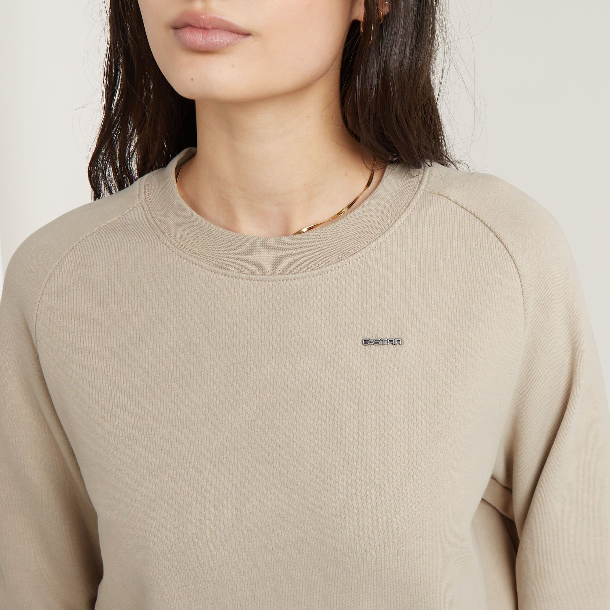 G-Star RAW Sleeve Construction Sweater Beige Dames