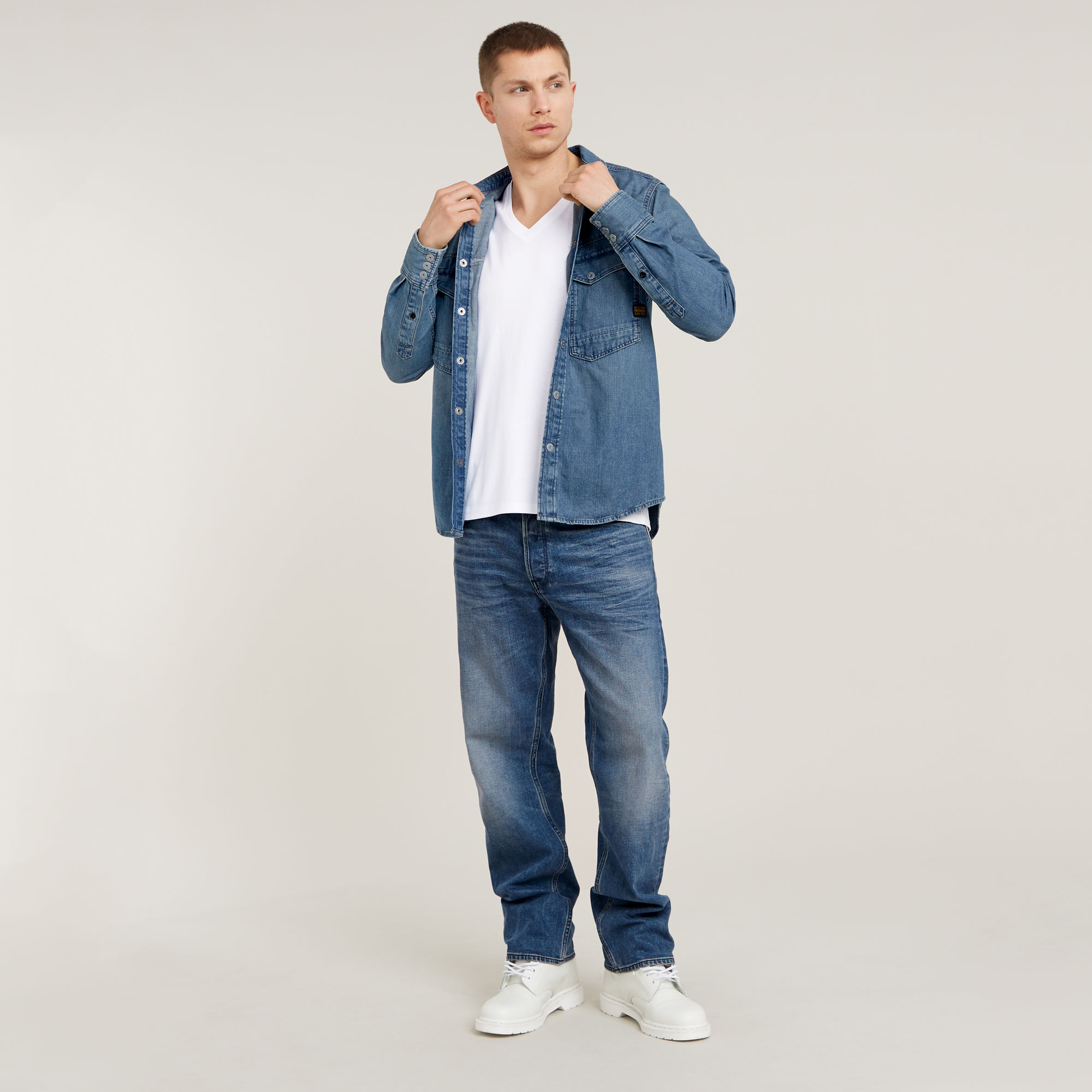 G-Star RAW Base V-Hals T-Shirt Set Van Twee Wit Heren