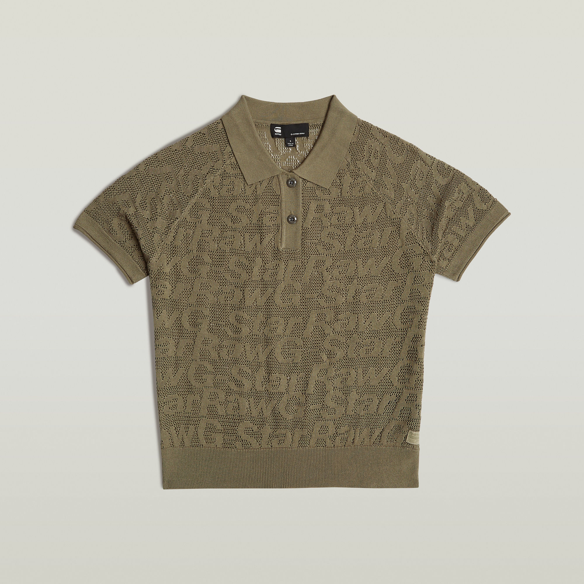G-Star RAW Pointelle Lichtgewicht Gebreide Polo Groen Dames