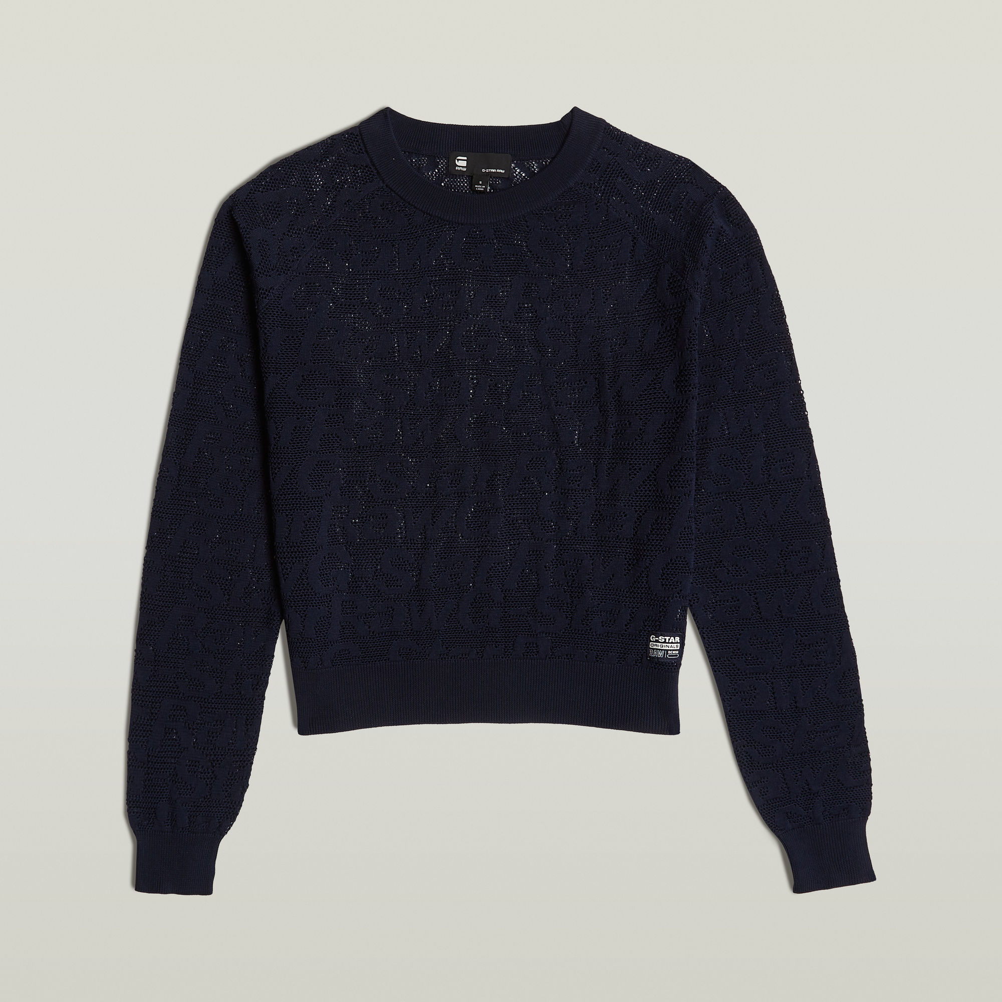 G-Star RAW Pointelle Lichtgewicht Gebreide Trui Donkerblauw Dames