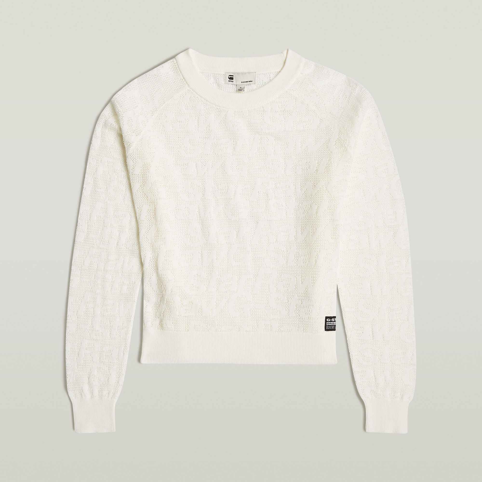G-Star RAW Pointelle Lichtgewicht Gebreide Trui Wit Dames