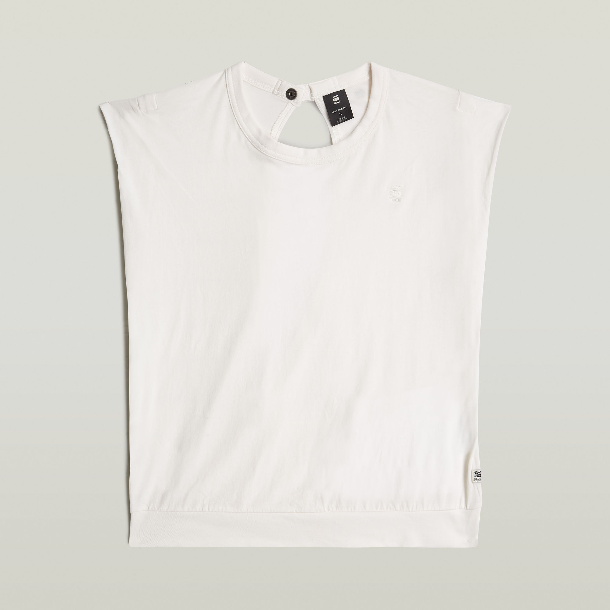 Thumbnail - Open Back Loose Sleeveless Top - Weiß - Damen