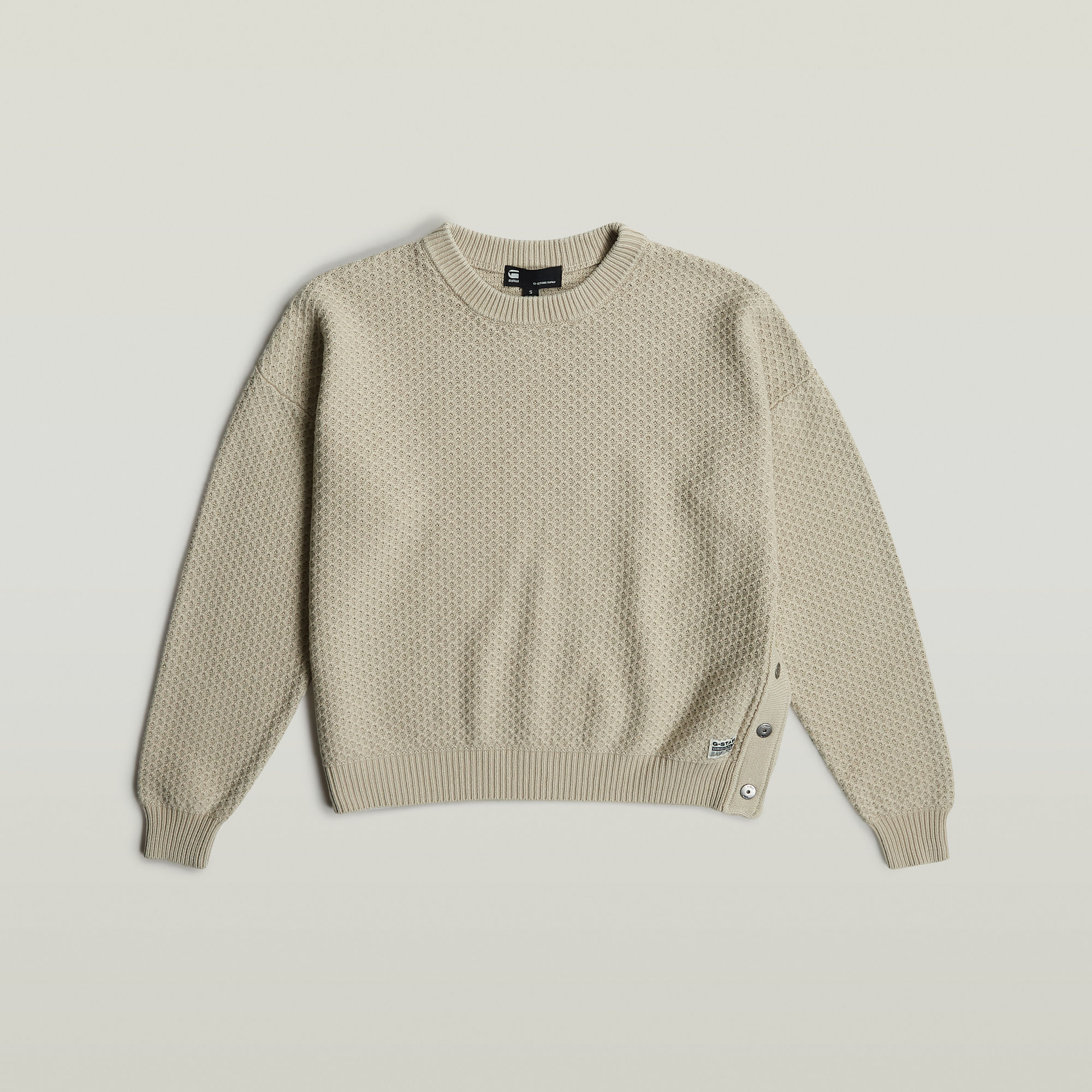 G-Star RAW Overdyed Structure Gebreide Trui Beige Dames
