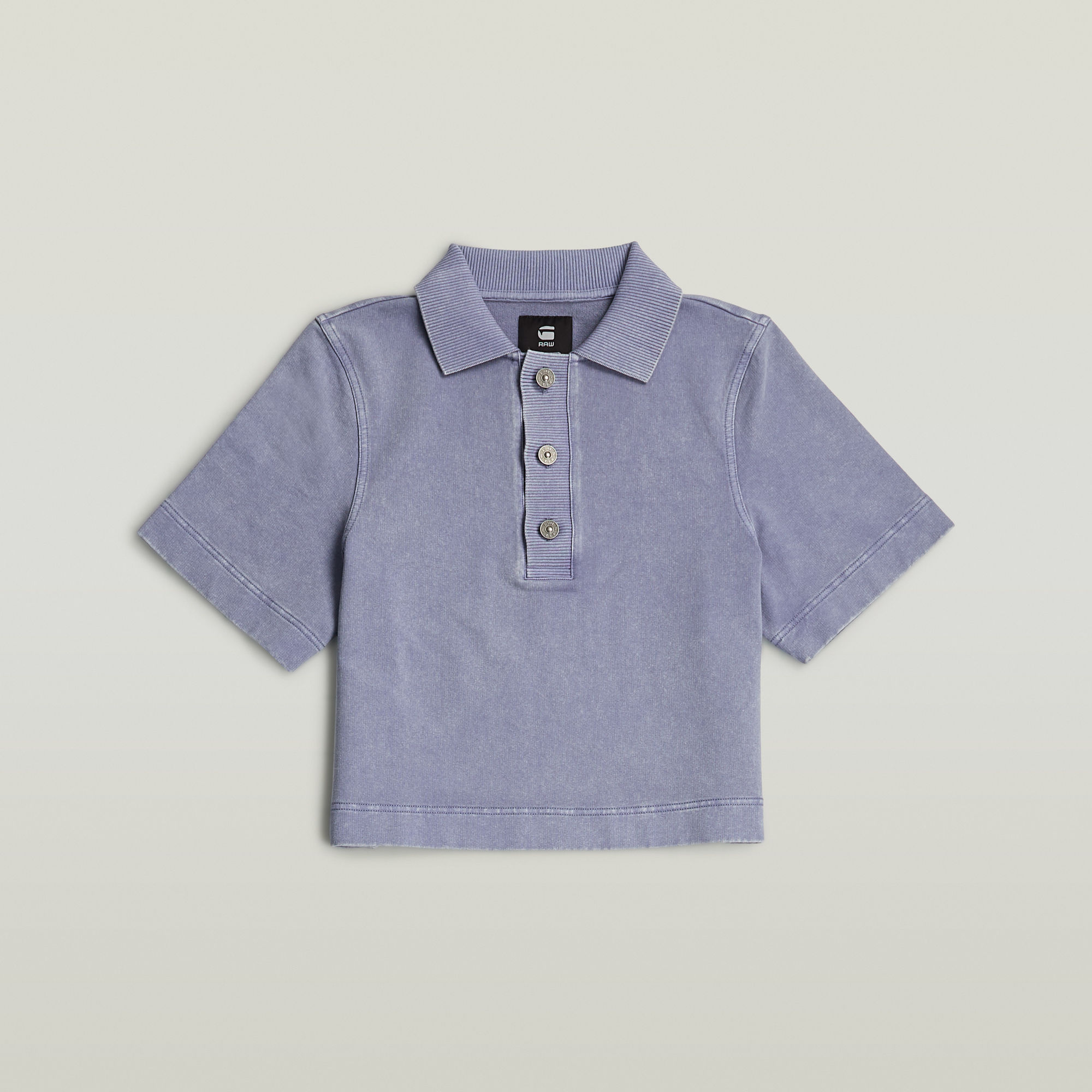 G-Star RAW Overdyed Polo Sweater Lichtblauw Dames