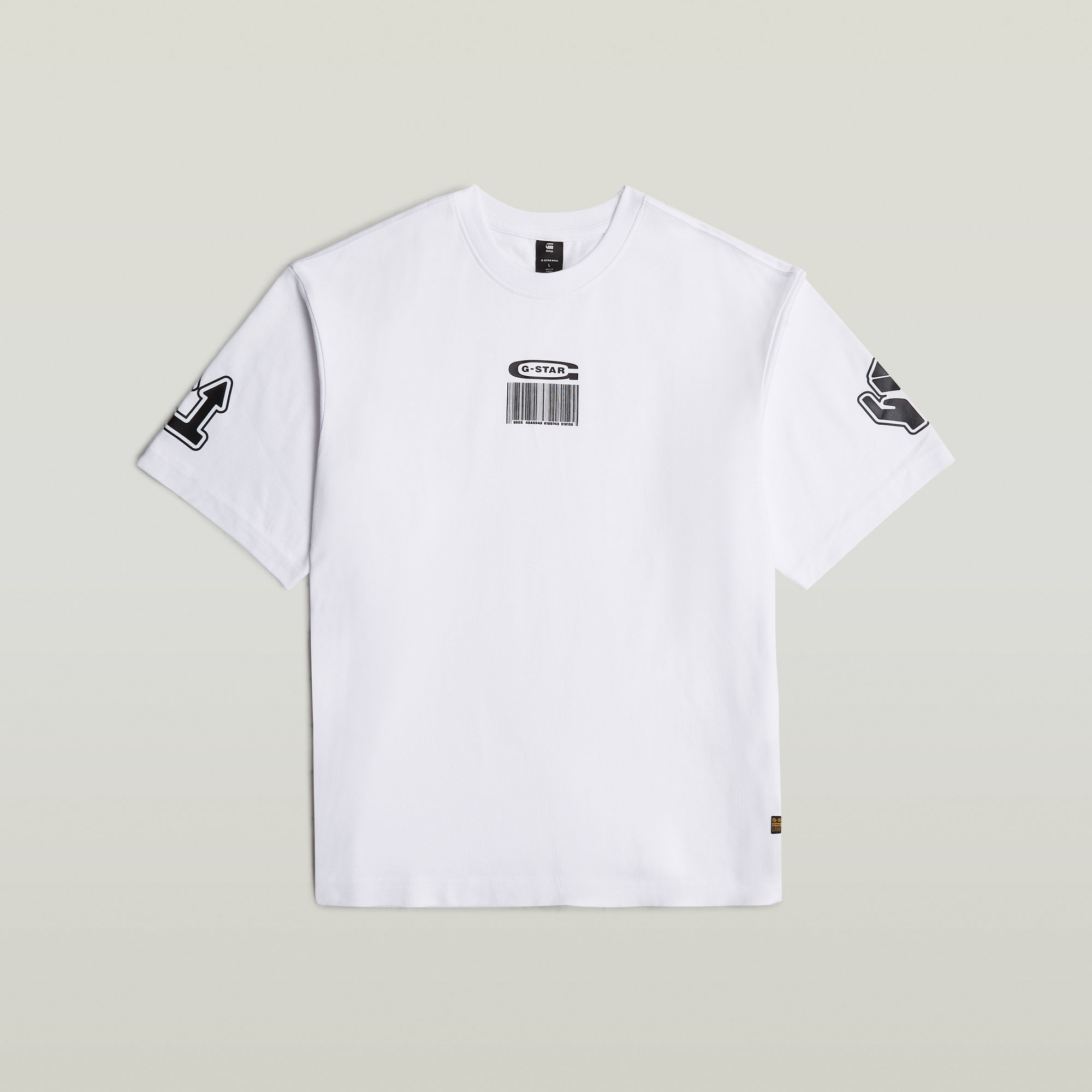 G-Star RAW Barcode Boxy T-Shirt Wit Heren