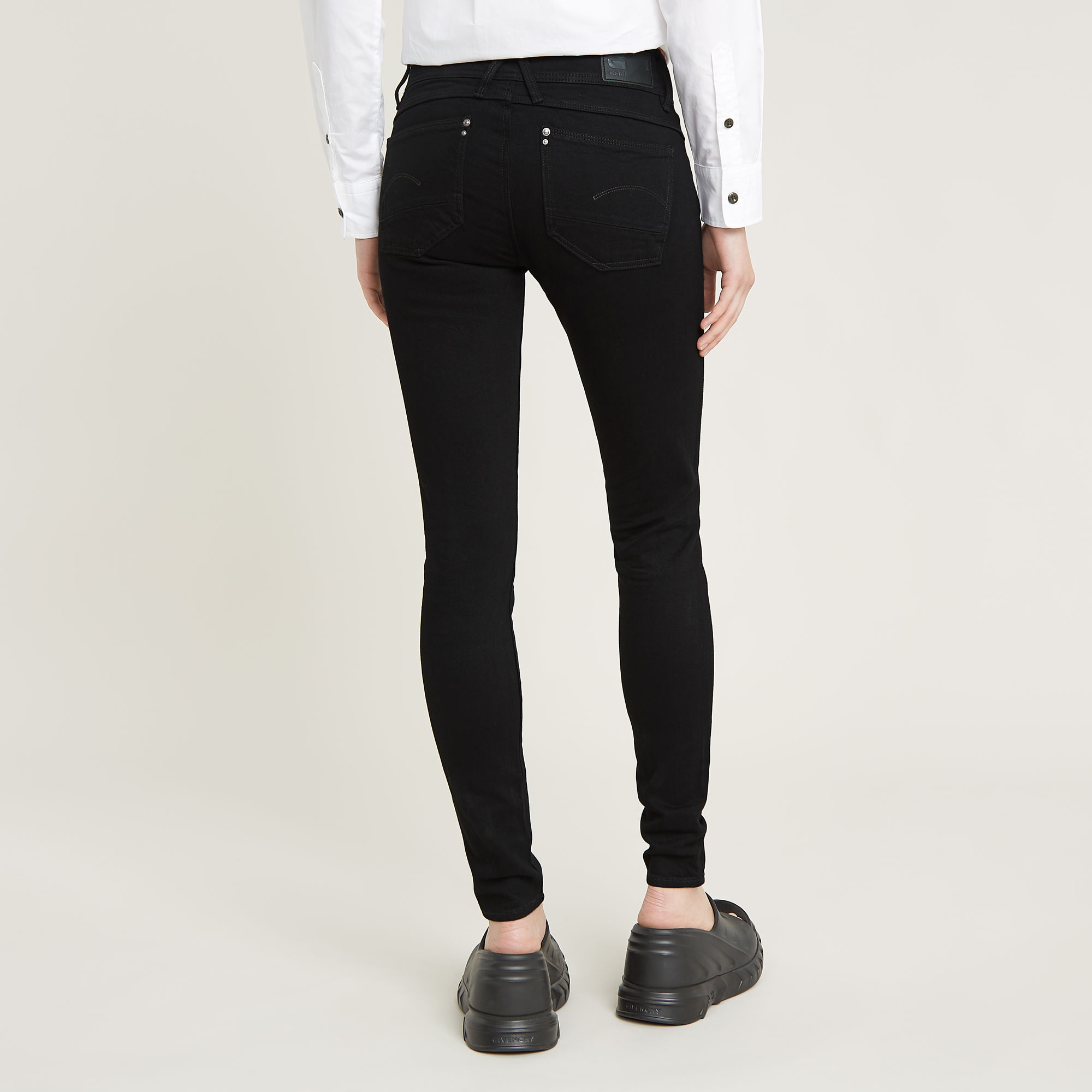 G-Star RAW Lynn Mid Skinny Jeans Zwart Dames