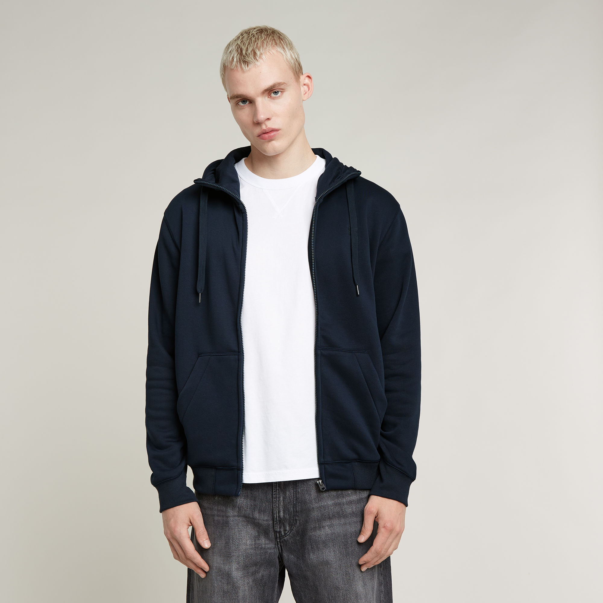 

Premium Core Hooded Zip Sweater - Dark blue - Men