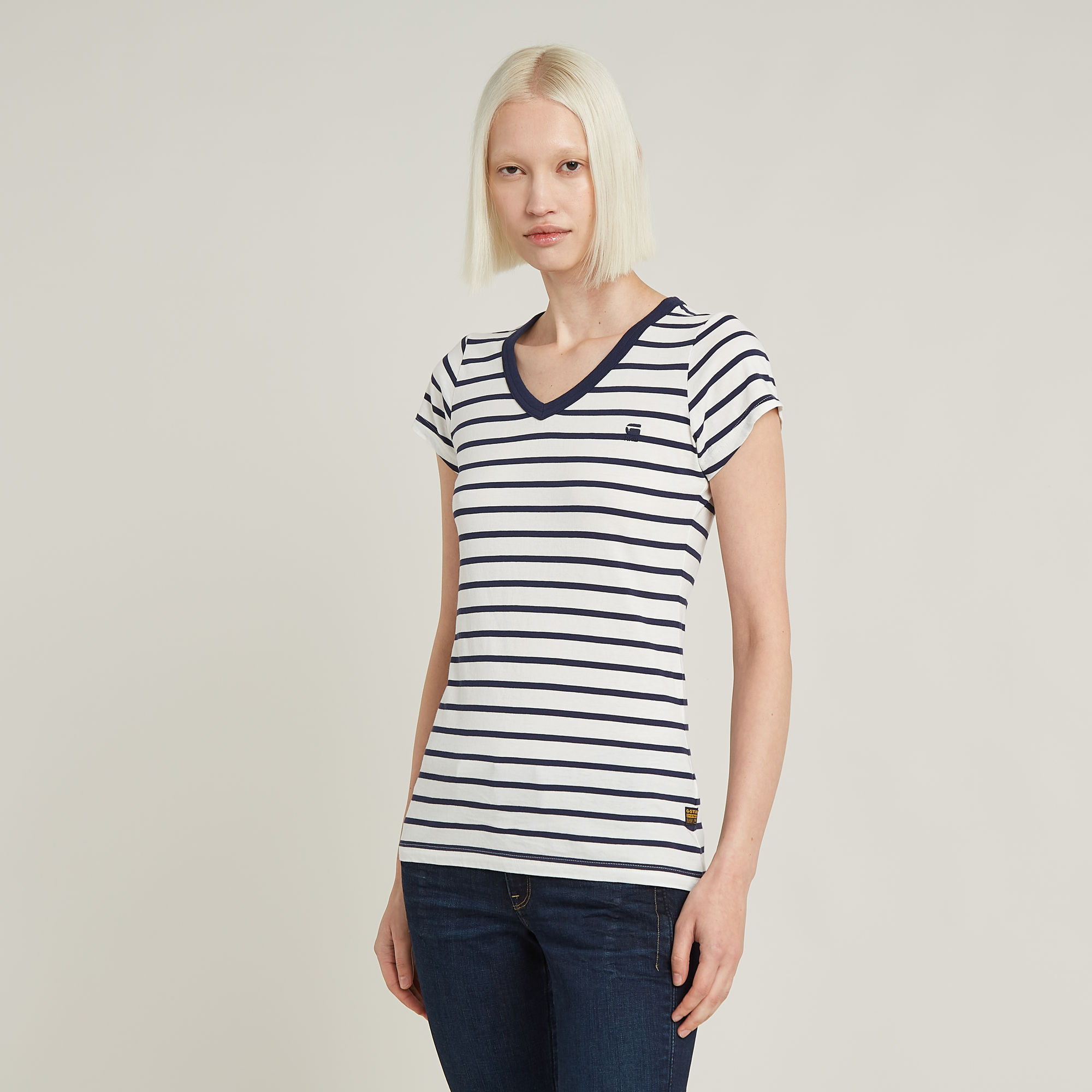 

Eyben Stripe Slim V-Hals Top - Meerkleurig - Dames