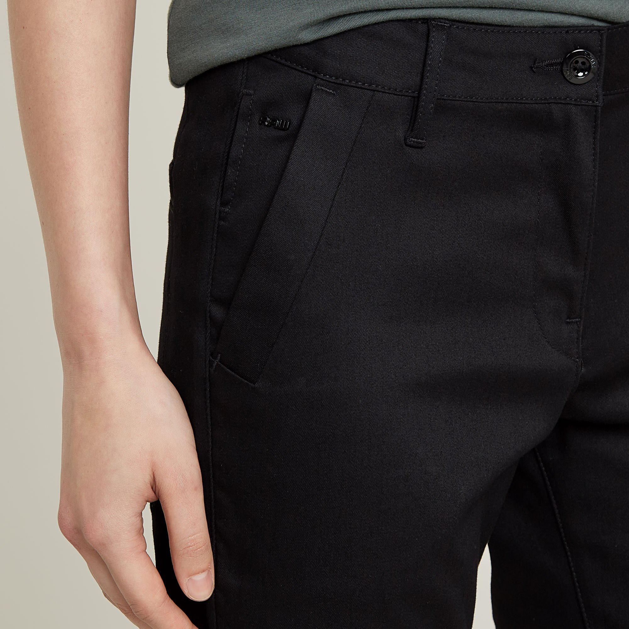 G-Star RAW Bronson Mid Waist Slim Chino Zwart Dames