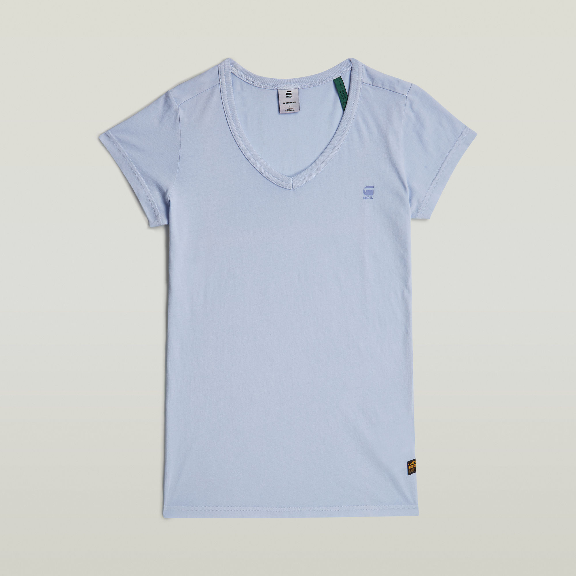 Thumbnail - Eyben Slim V-Neck Top - Hellblau - Damen