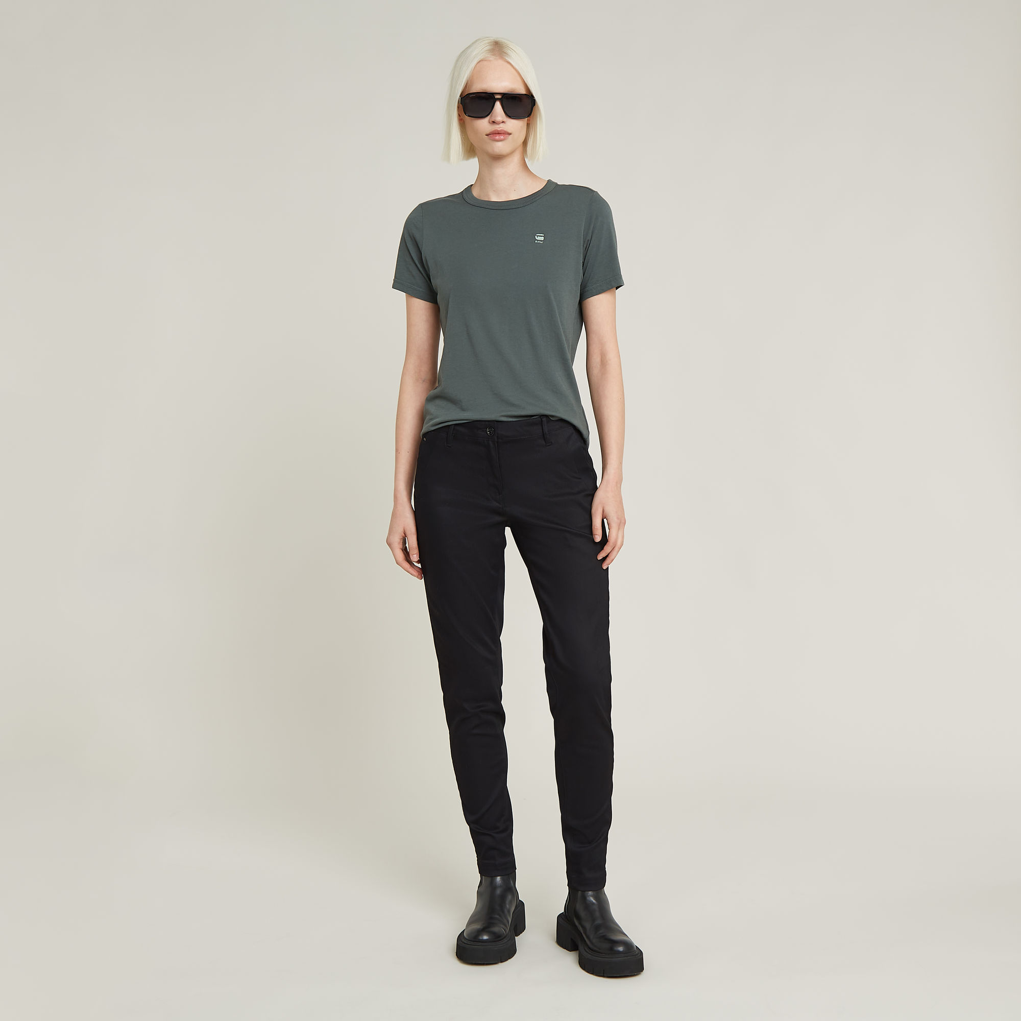 G-Star RAW Bronson Mid Waist Slim Chino Zwart Dames