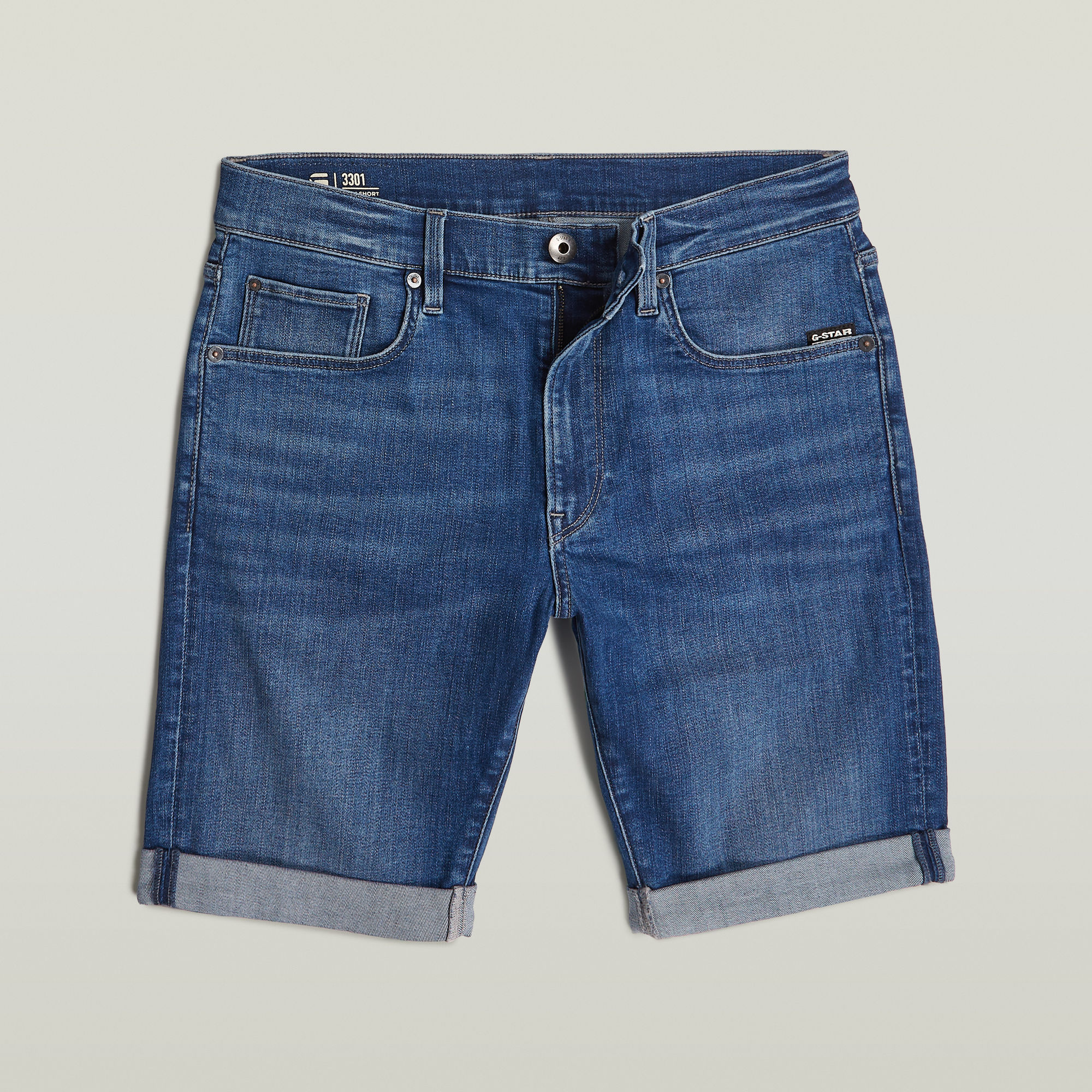 G-Star RAW 3301 Slim Denim Short Midden blauw Heren