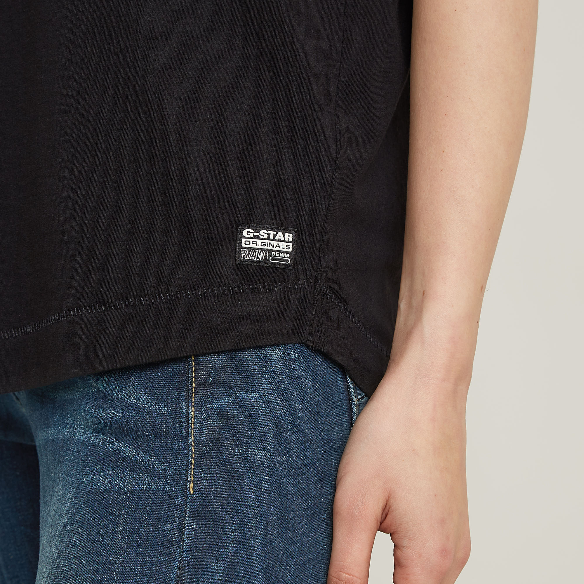 G-Star RAW Rolled Up Sleeve Boyfriend Top Zwart Dames
