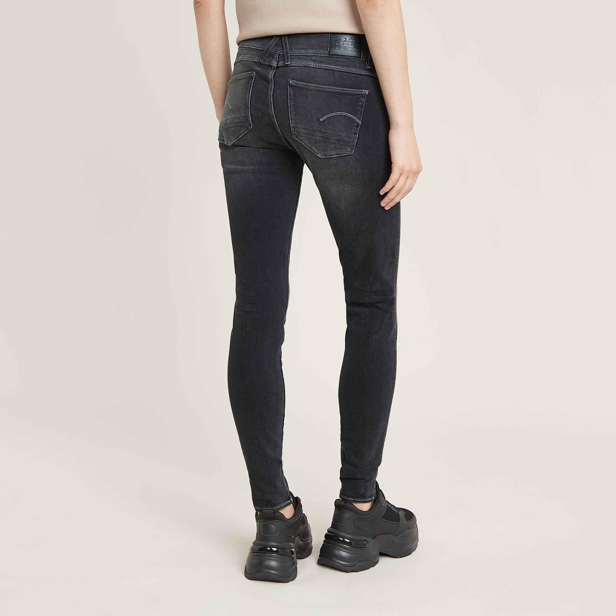 G-Star RAW Lynn Mid Skinny Jeans Zwart Dames