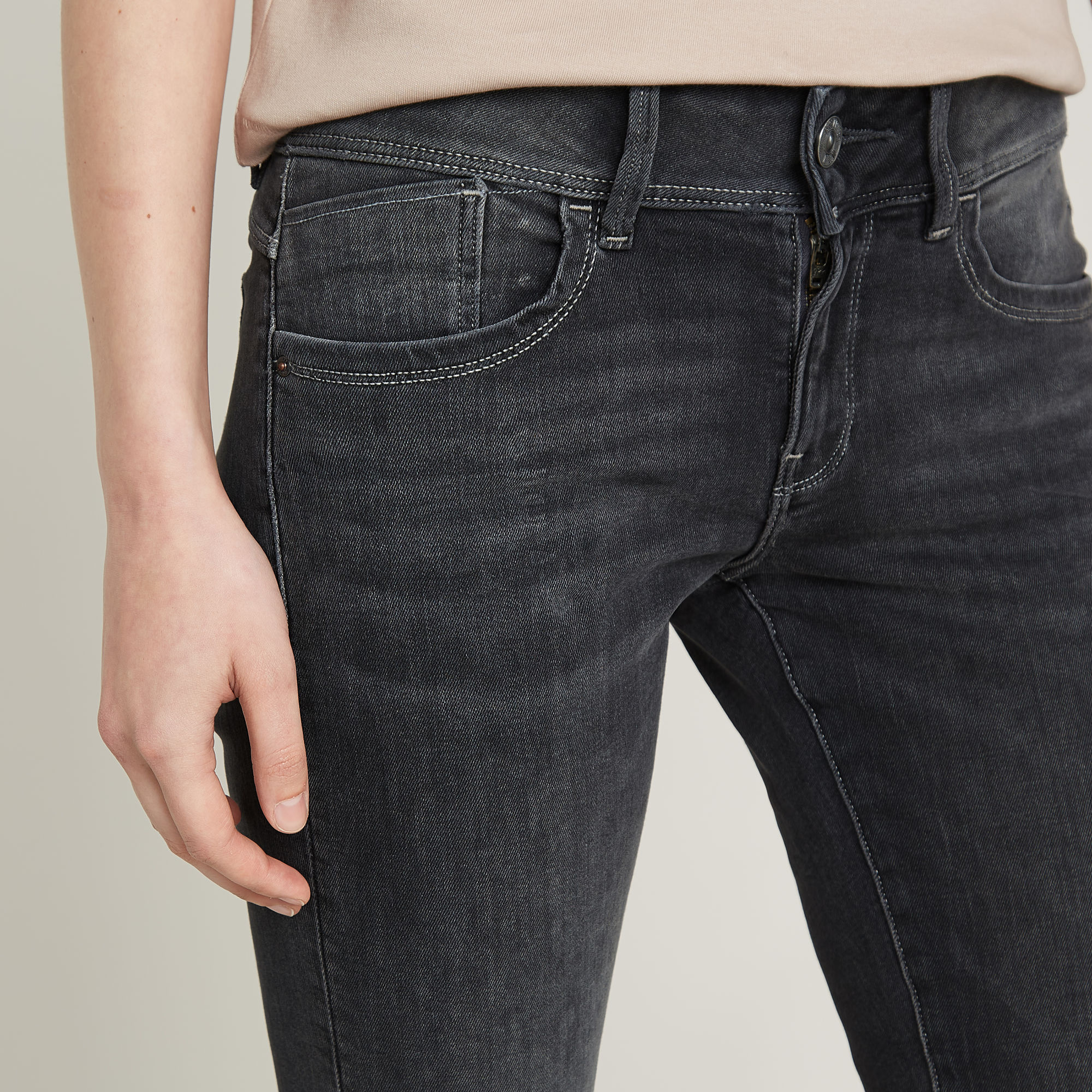 G-Star RAW Lynn Mid Skinny Jeans Zwart Dames