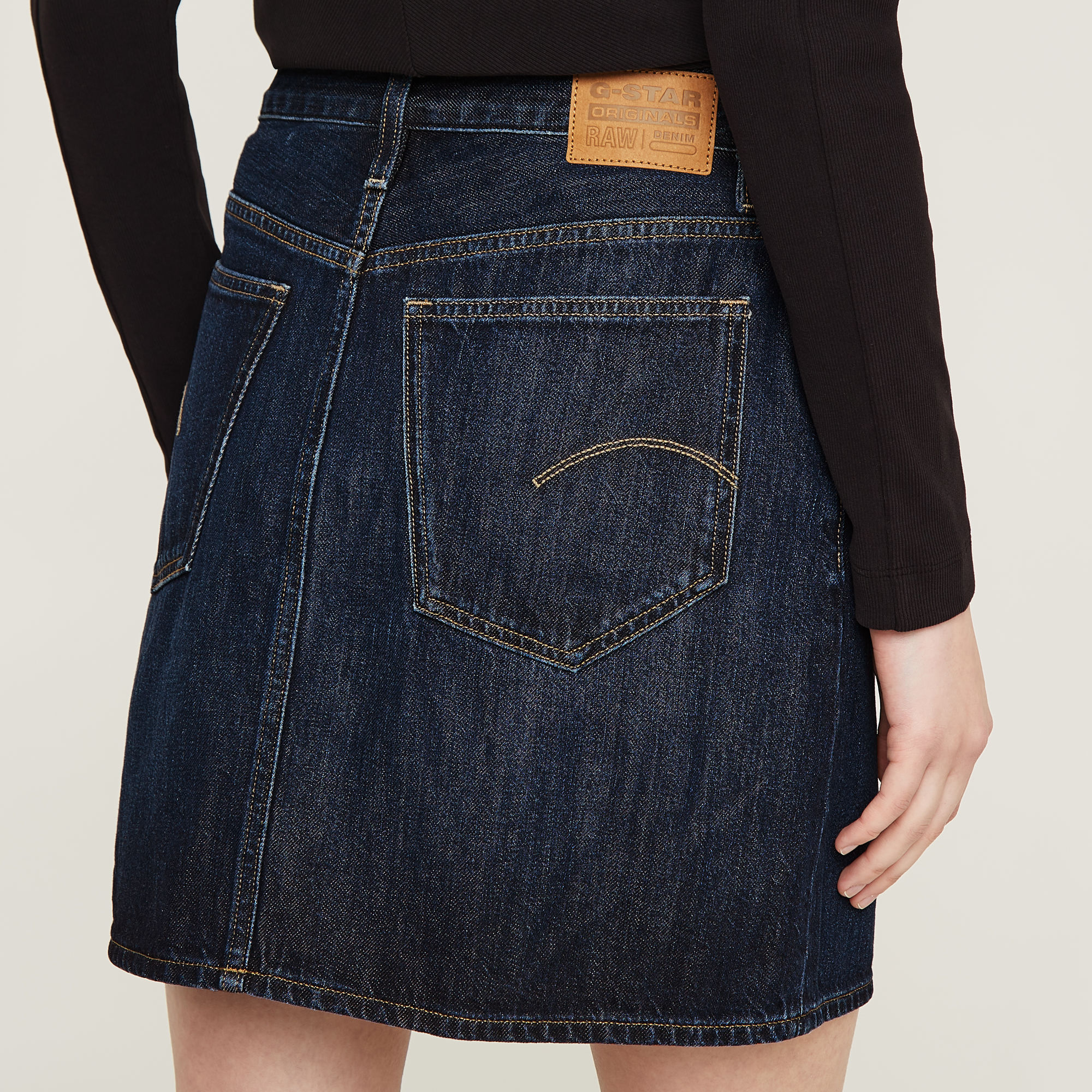 G-Star RAW Minirok Viktoria Clean Edge Donkerblauw Dames