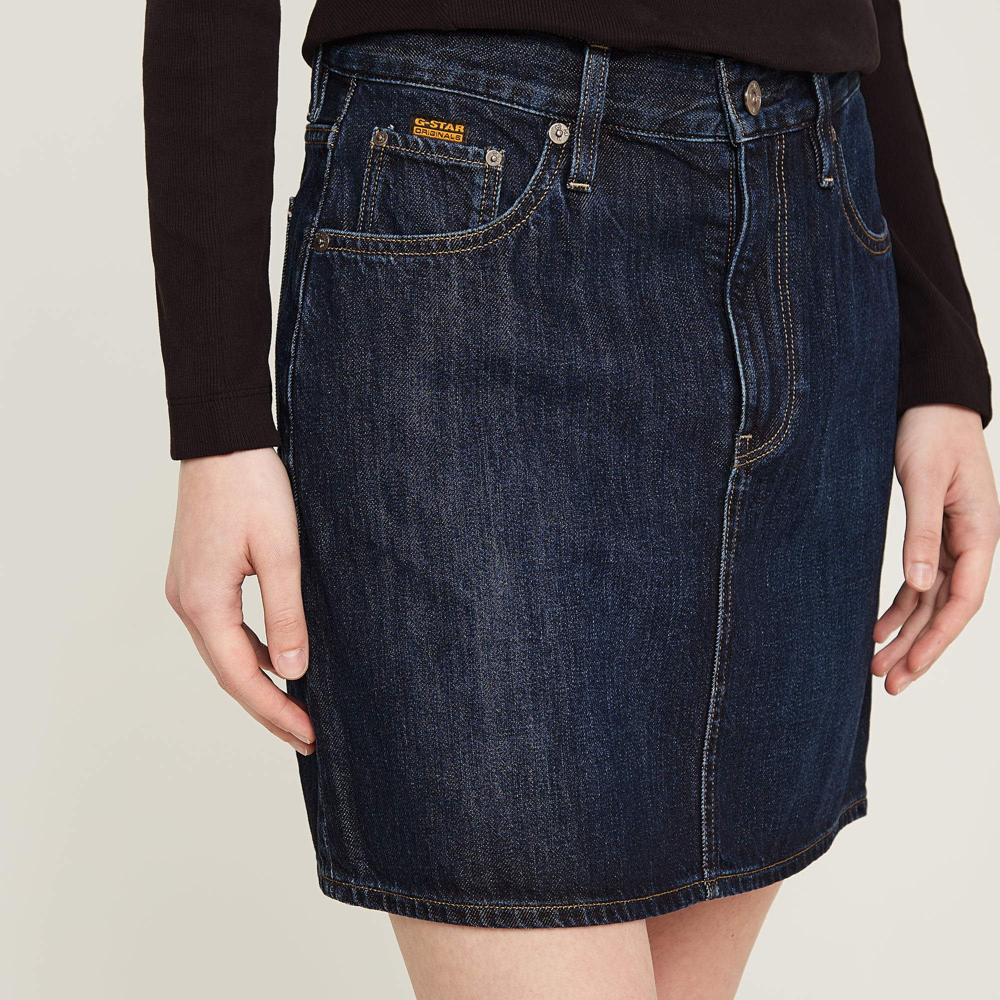 G-Star RAW Minirok Viktoria Clean Edge Donkerblauw Dames