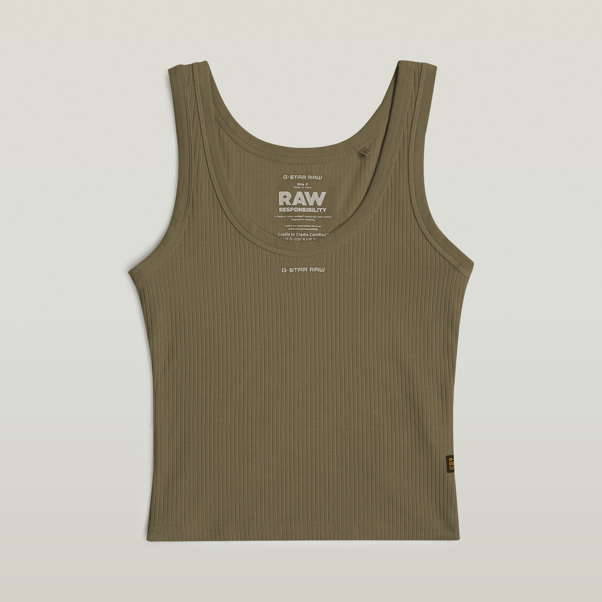 G-Star RAW Slim Rib Tanktop Groen Dames