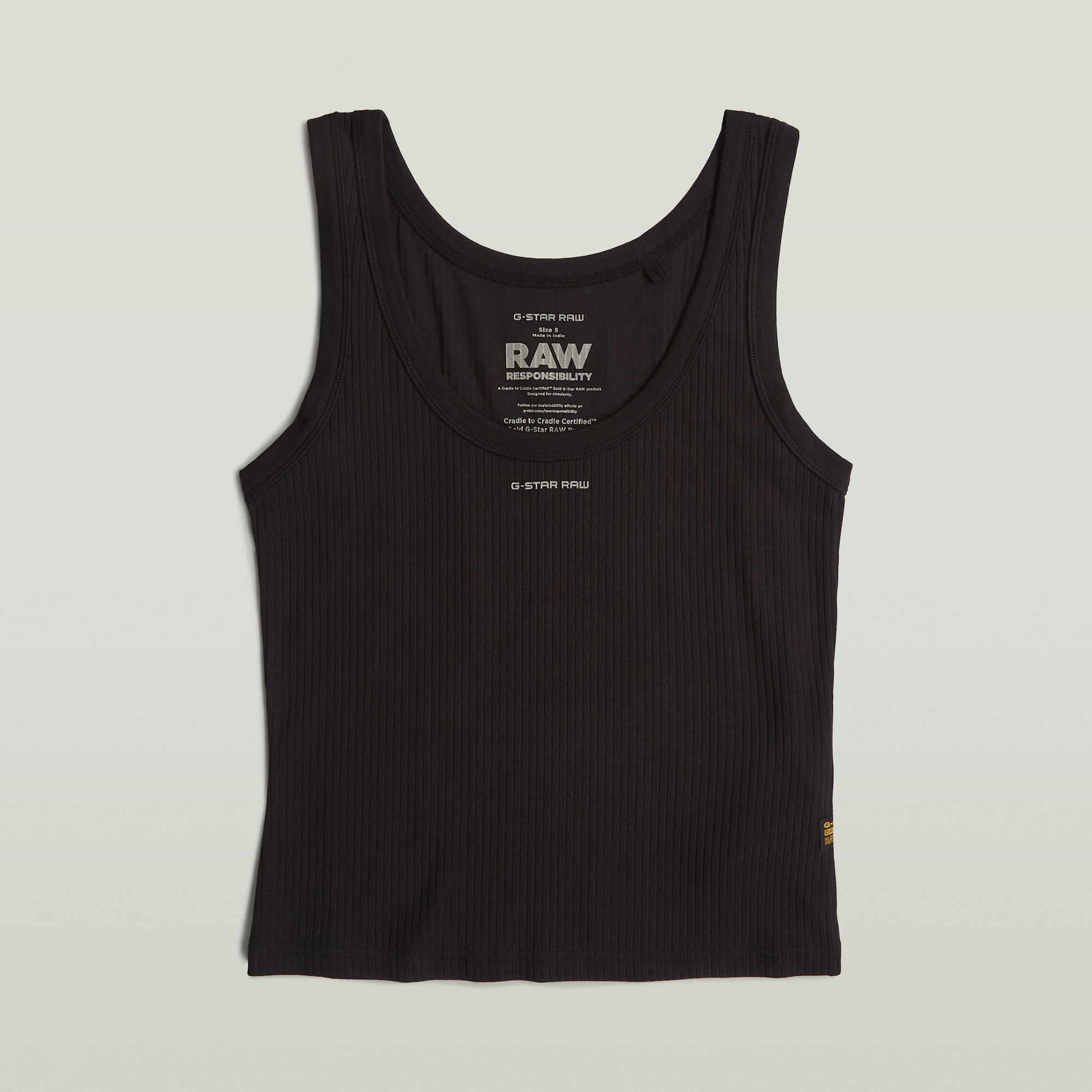 G-Star RAW Slim Rib Tanktop Zwart Dames