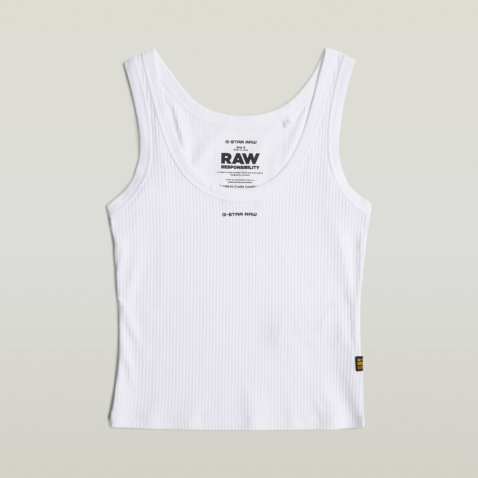 G-Star RAW Slim Rib Tanktop Wit Dames