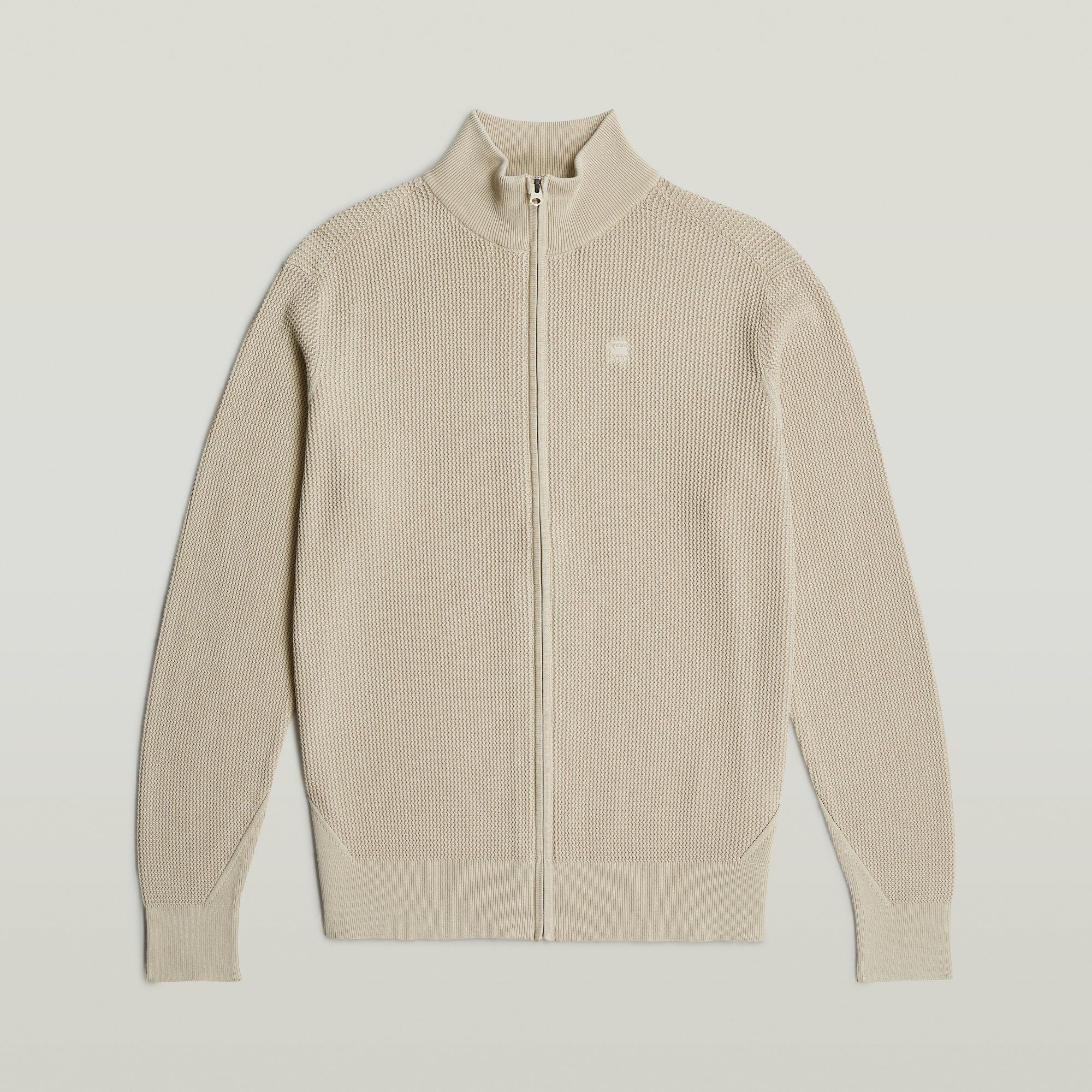 G-Star RAW Serrated Gebreid Vest Met Rits Beige Heren